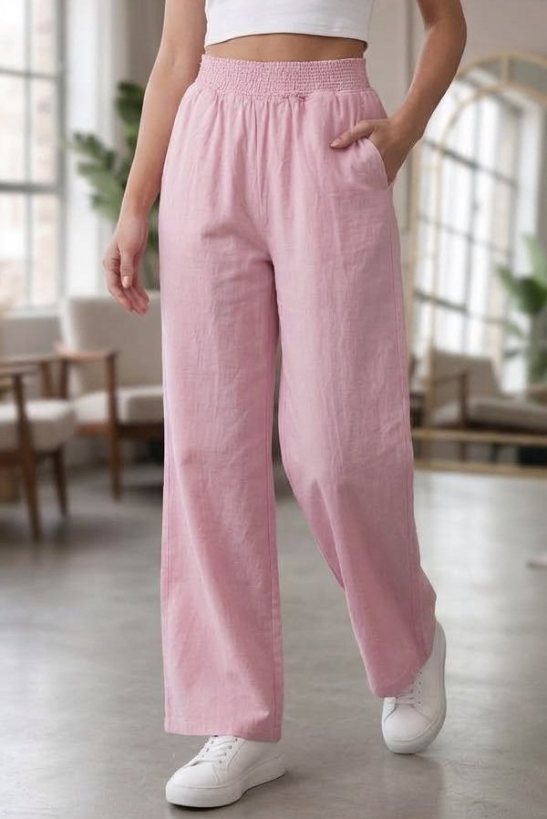 Beli Burgu Detaylı Cepli Spor Pantolon Pembe - 29077-PEMBE - 2
