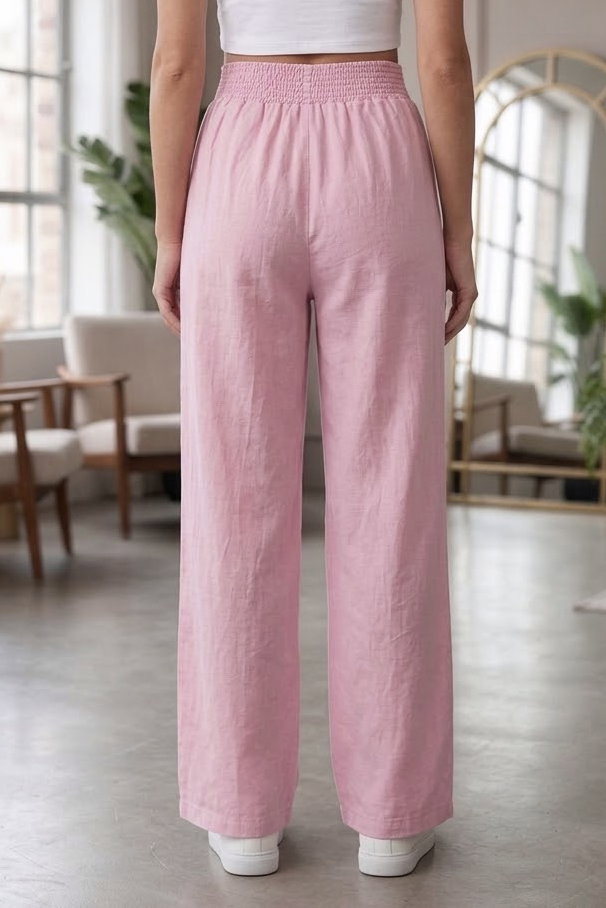 Beli Burgu Detaylı Cepli Spor Pantolon Pembe - 29077-PEMBE - 4