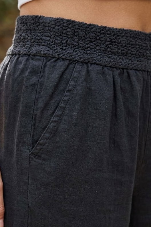 Beli Burgu Detaylı Cepli Spor Pantolon Siyah - 29077-SIYAH - 3