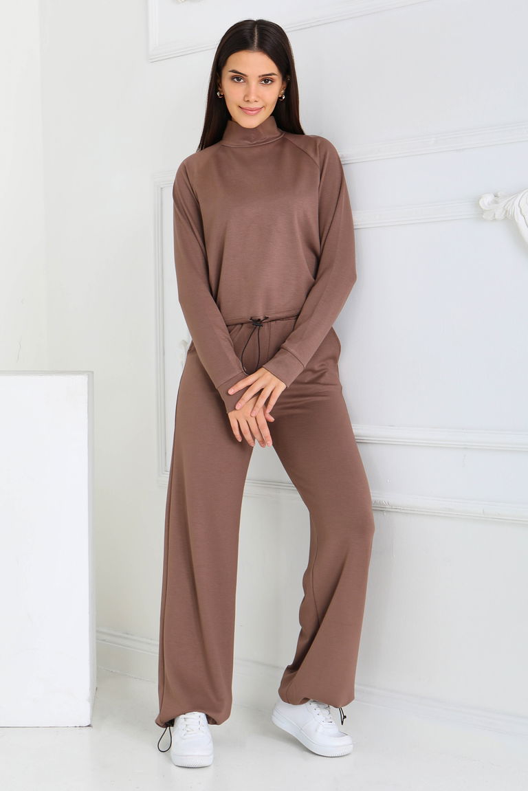 Beli Lastikli Detaylı Modal İkili Takım - 27876-VIZON - TOFİSA