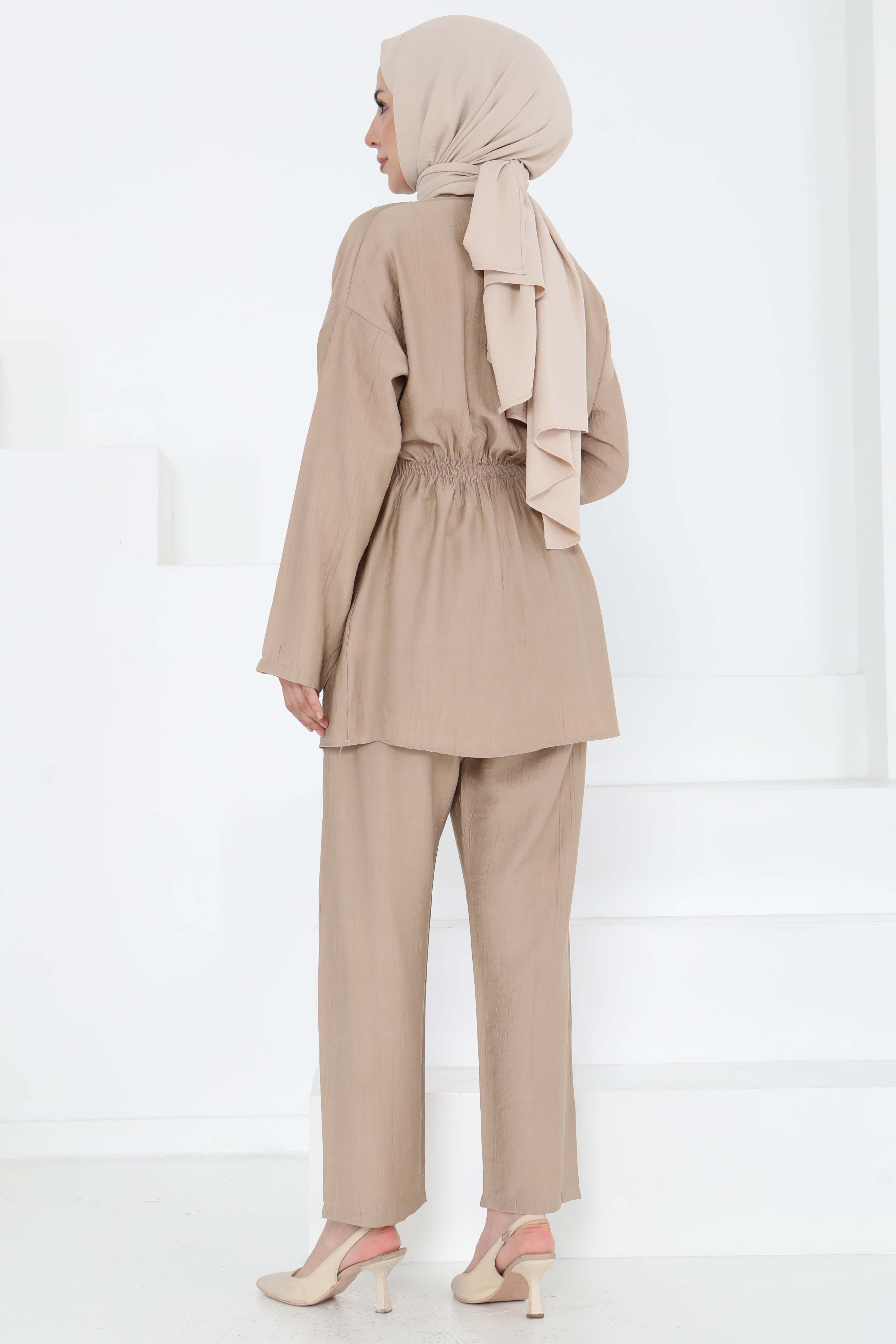 Beli Lastikli İkili Takım Bej - 27177 - 7