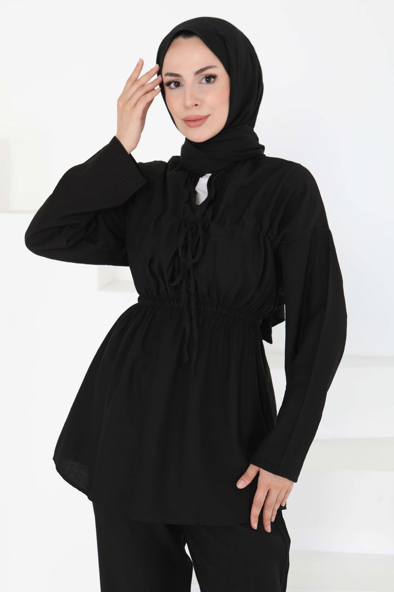 Beli Lastikli İkili Takım Siyah - 27177 - TOFİSA