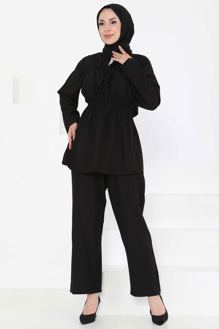 Beli Lastikli İkili Takım Siyah - 27177 - TOFİSA