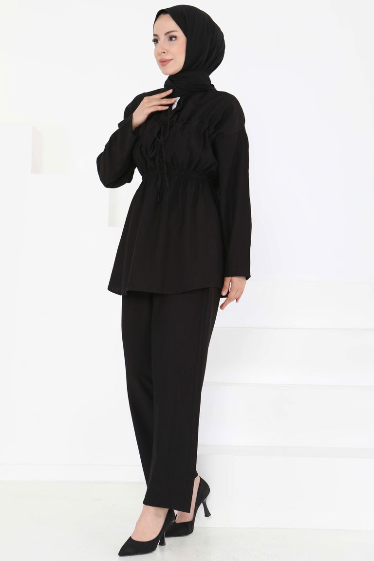 Beli Lastikli İkili Takım Siyah - 27177 - TOFİSA