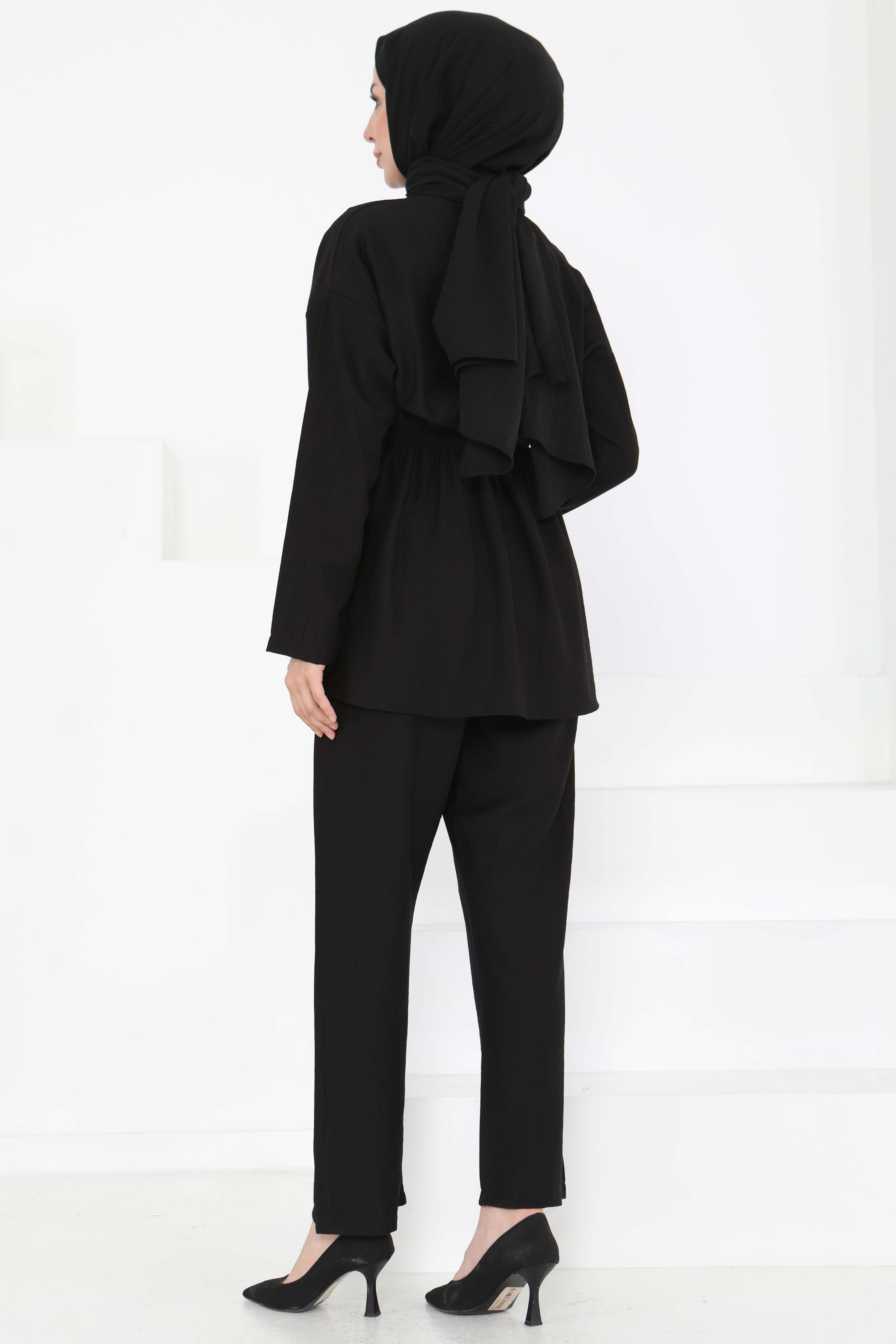 Beli Lastikli İkili Takım Siyah - 27177 - 7