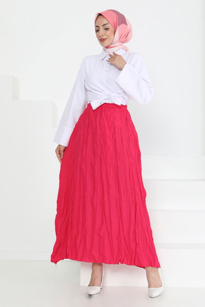 Beli Lastikli Kırışık Etek - 27013 