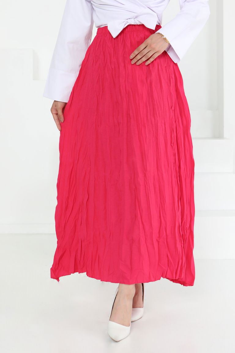 Beli Lastikli Kırışık Etek - 27013 - TOFİSA