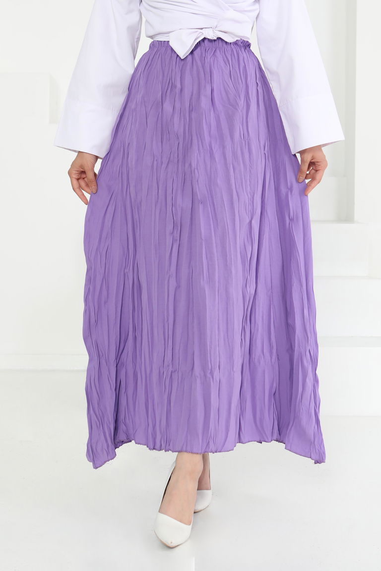 Beli Lastikli Kırışık Etek - 27013 - TOFİSA