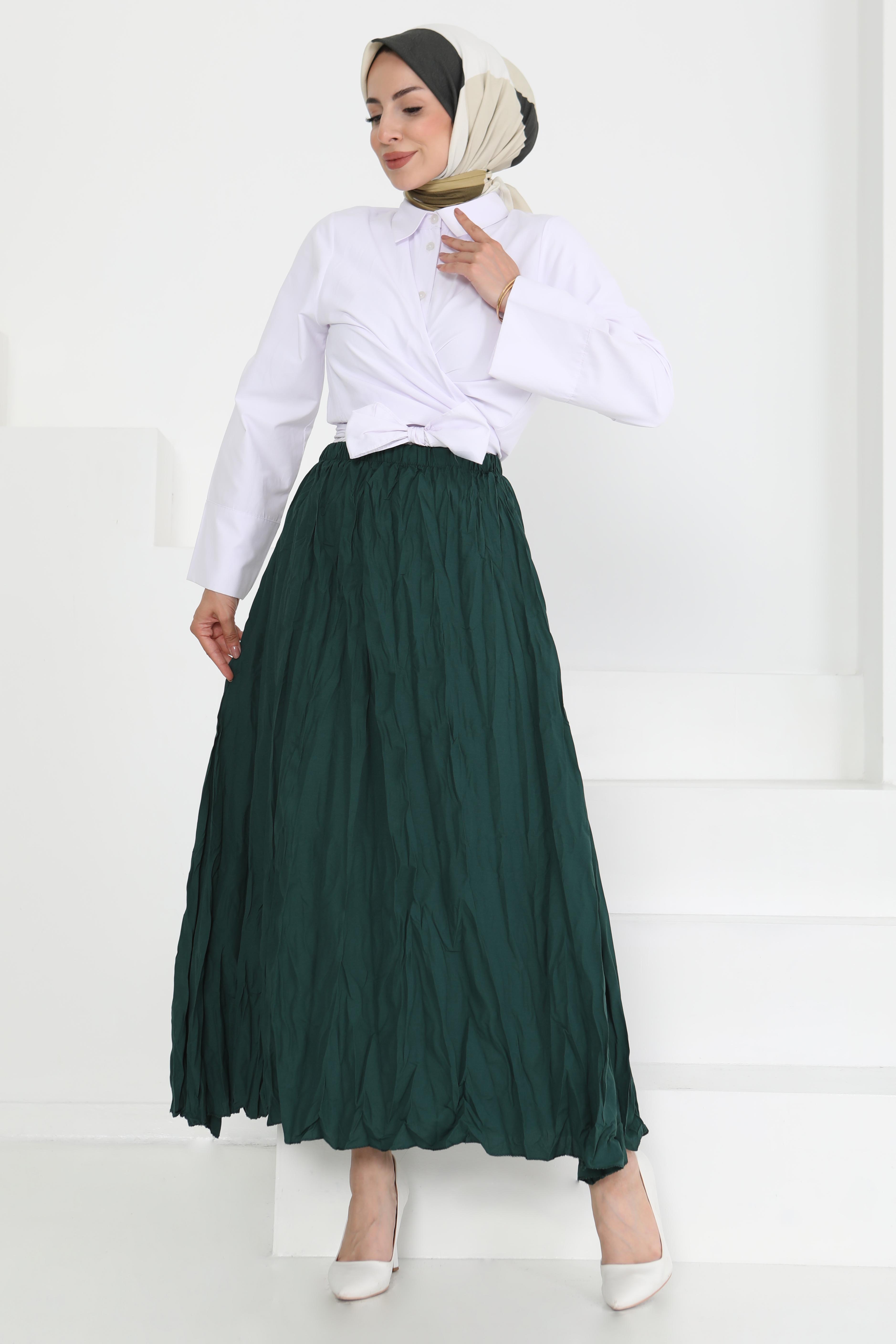 Beli Lastikli Kırışık Etek - 27013 - 3