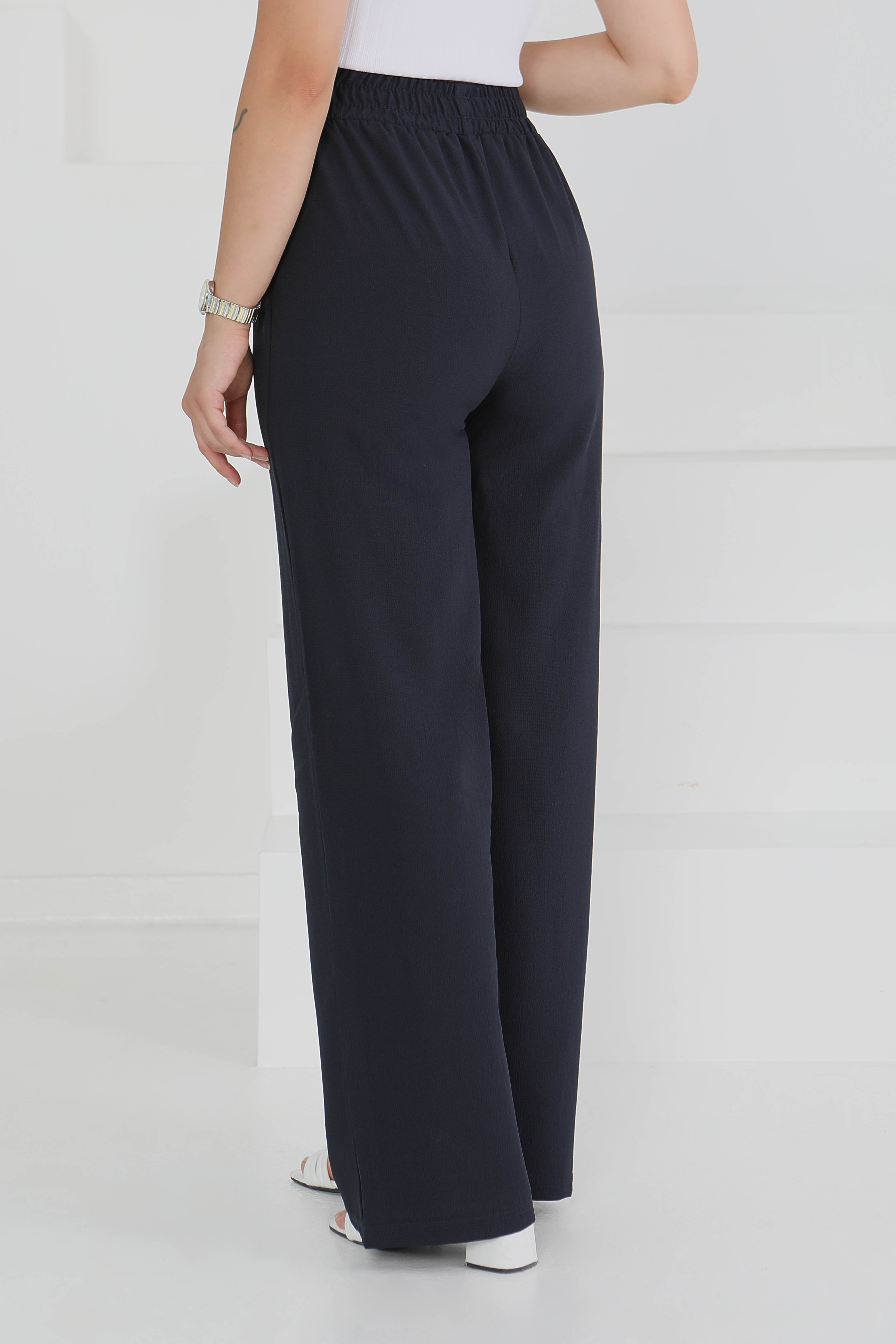 Beli Lastikli Pantolon Lacivert - 27074 - 4