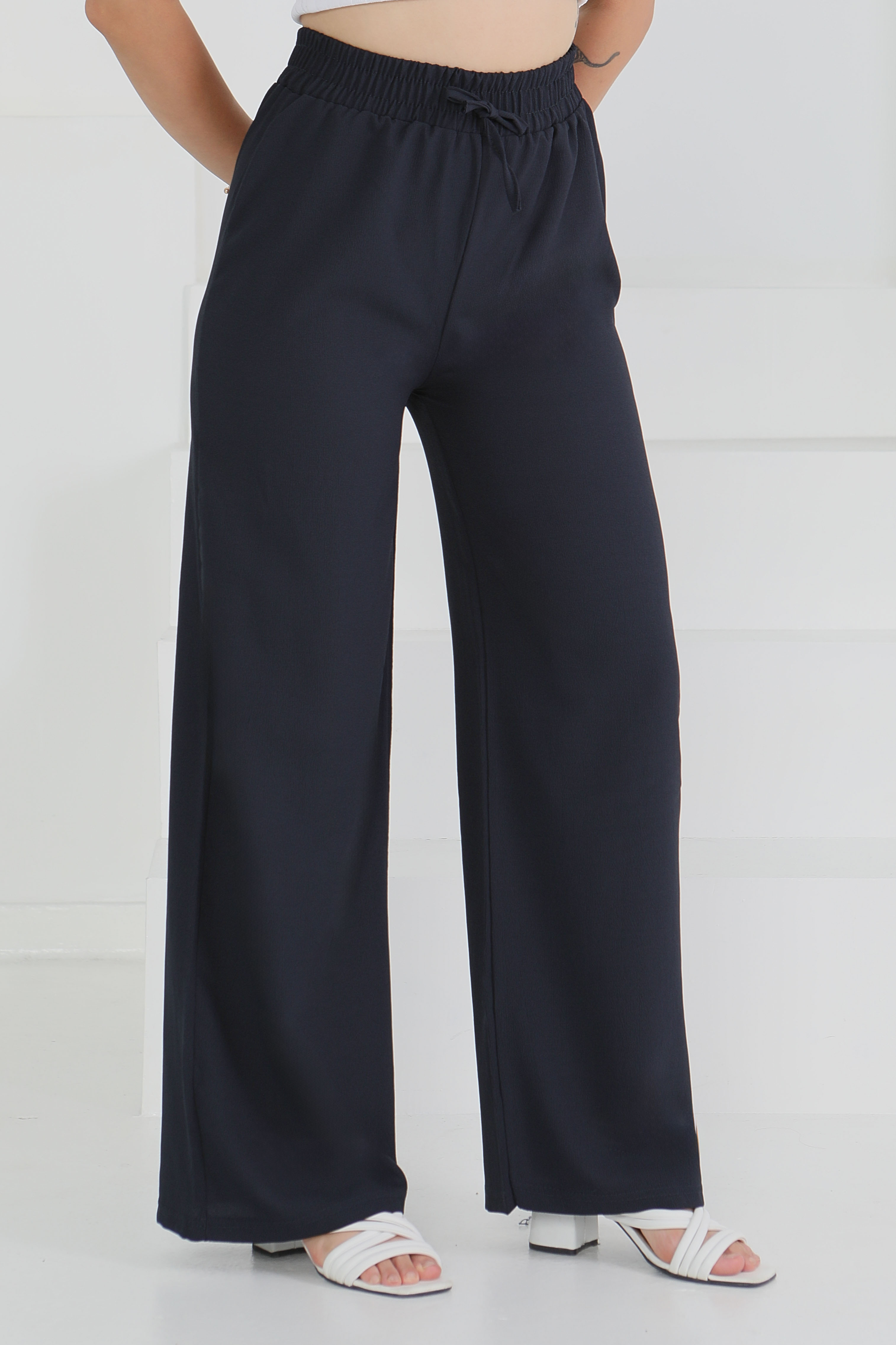 Beli Lastikli Pantolon Lacivert - 27074 - 1