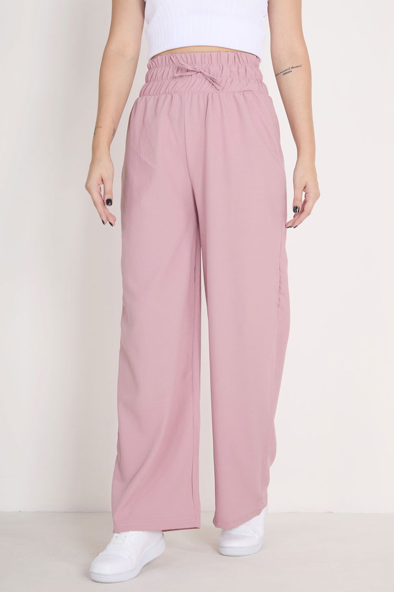 Beli Lastikli Pantolon Gül - 27074 - TOFİSA