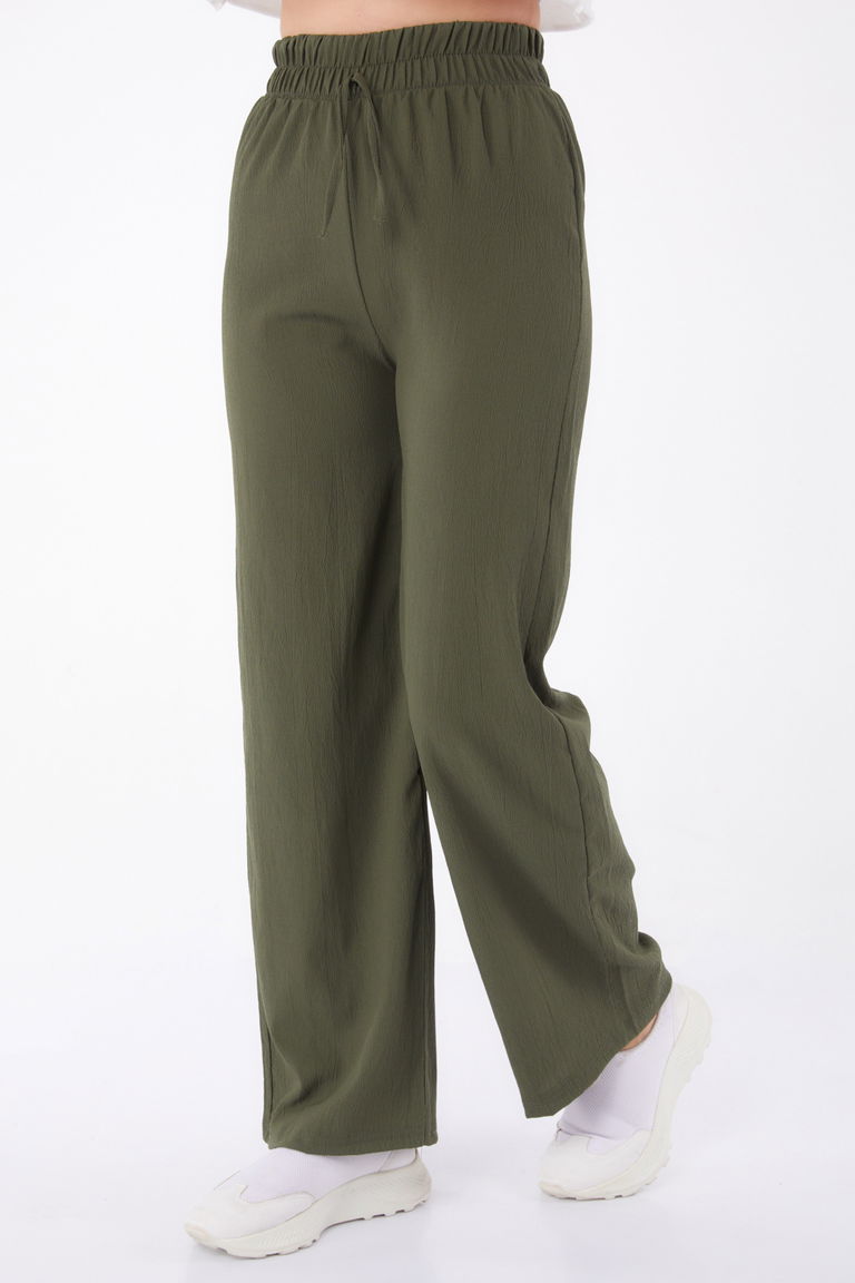 Beli Lastikli Pantolon Haki - 27074 - TOFİSA