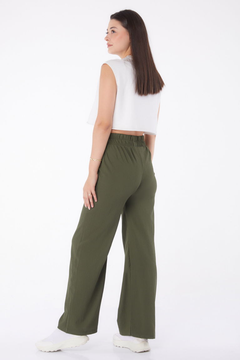Beli Lastikli Pantolon Haki - 27074 - TOFİSA