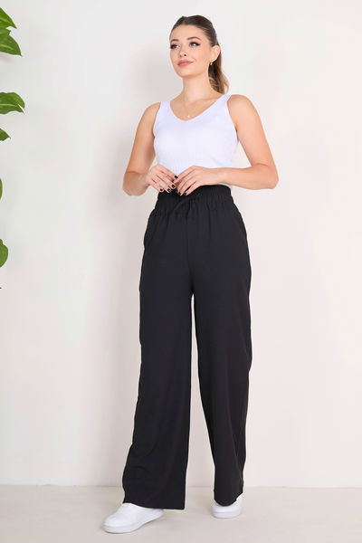 Beli Lastikli Pantolon Siyah - 27074 