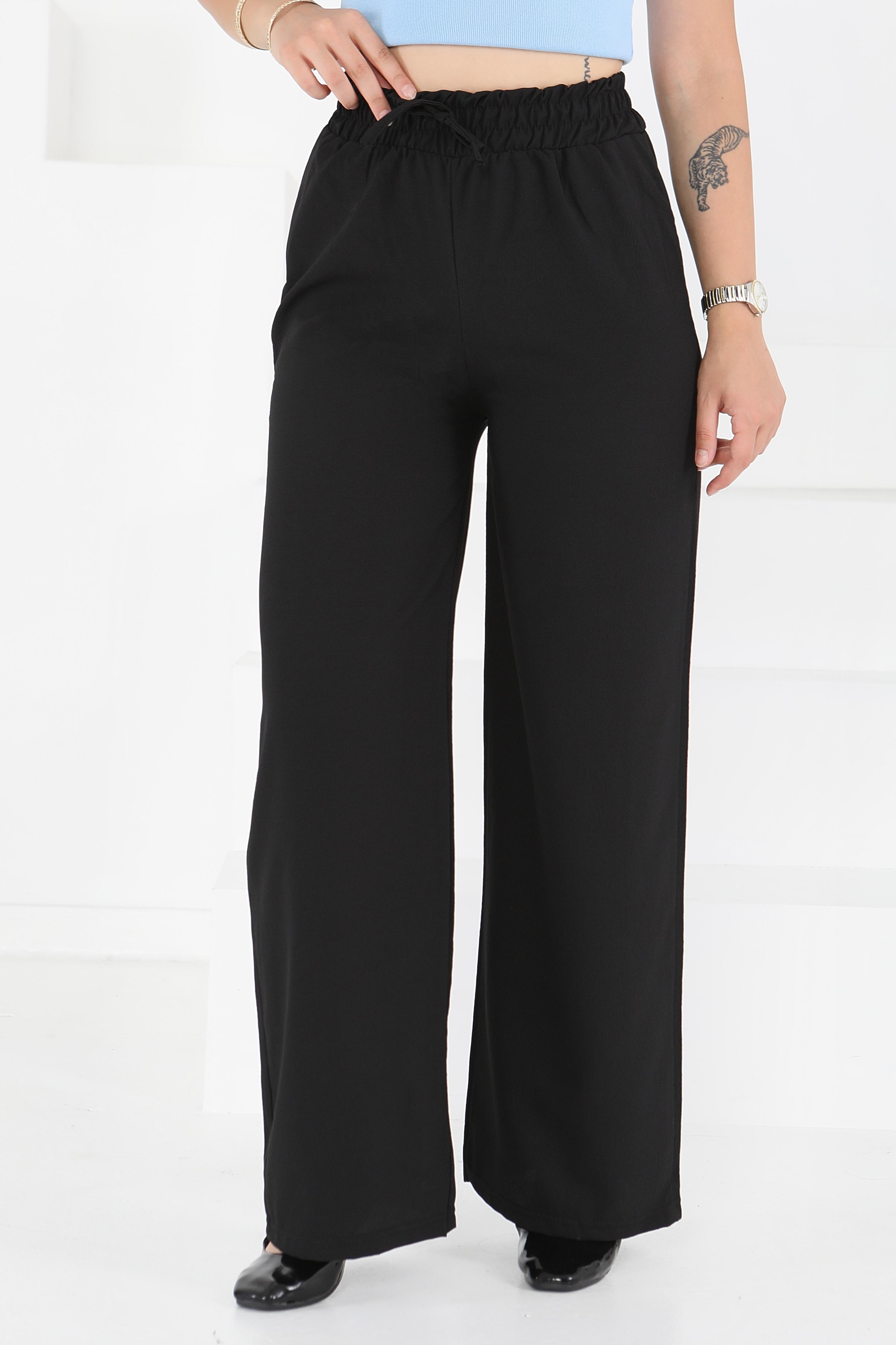 Beli Lastikli Pantolon Siyah - 27074 - 3