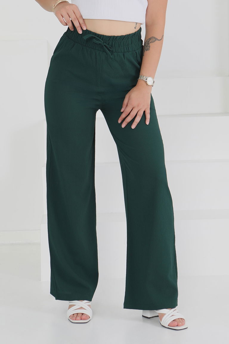 Beli Lastikli Pantolon Zümrüt - 27074 - TOFİSA