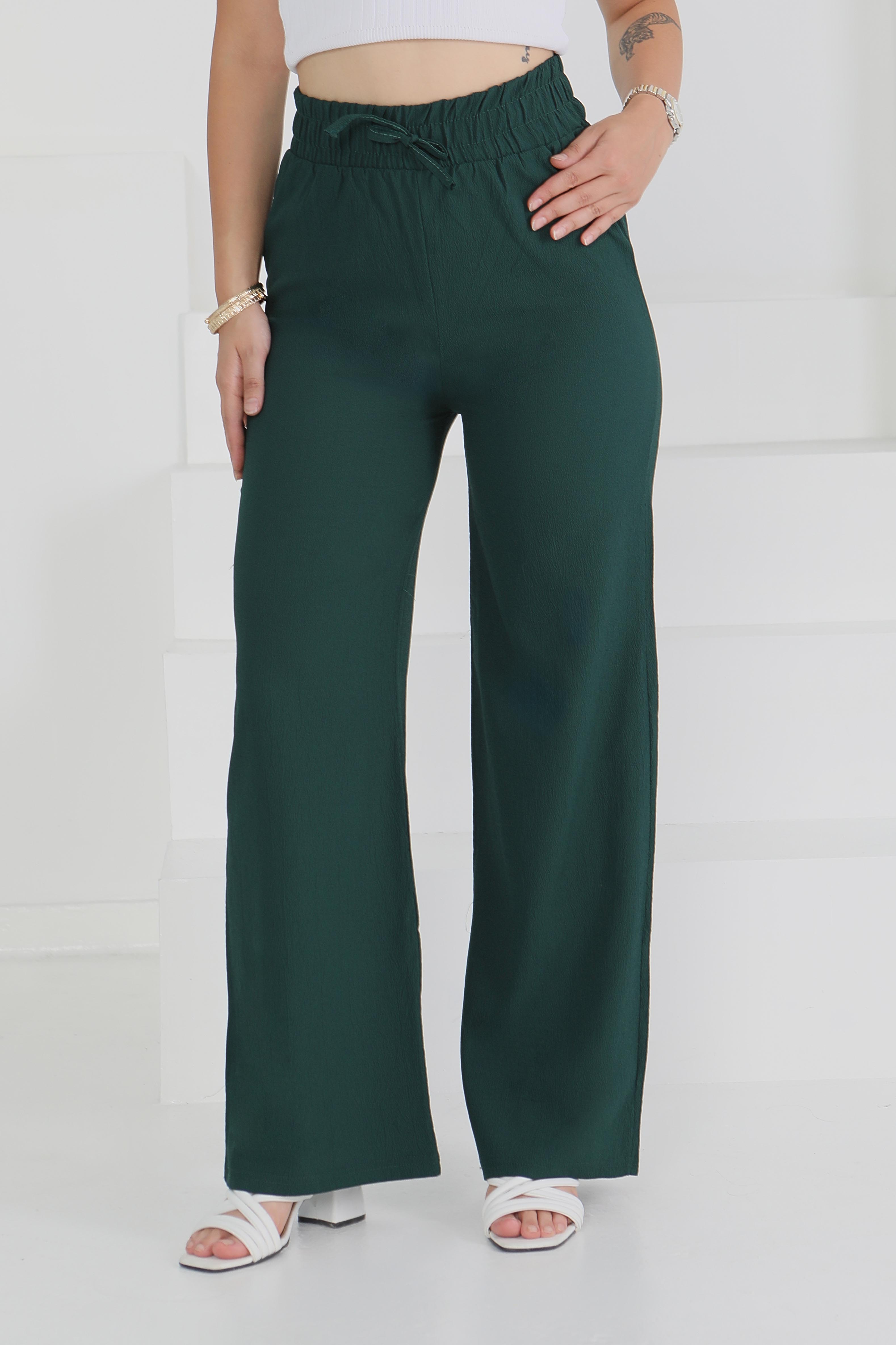 Beli Lastikli Pantolon Zümrüt - 27074 - 2