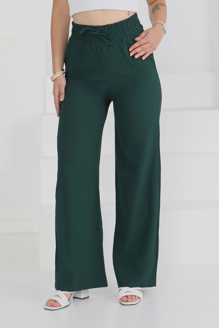Beli Lastikli Pantolon Zümrüt - 27074 - TOFİSA