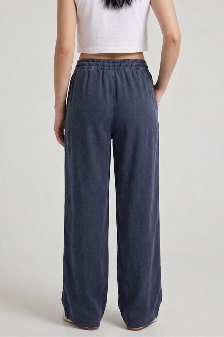 Beli Lastikli Tensel Pantolon Lacivert - 28707-LACIVERT - 3