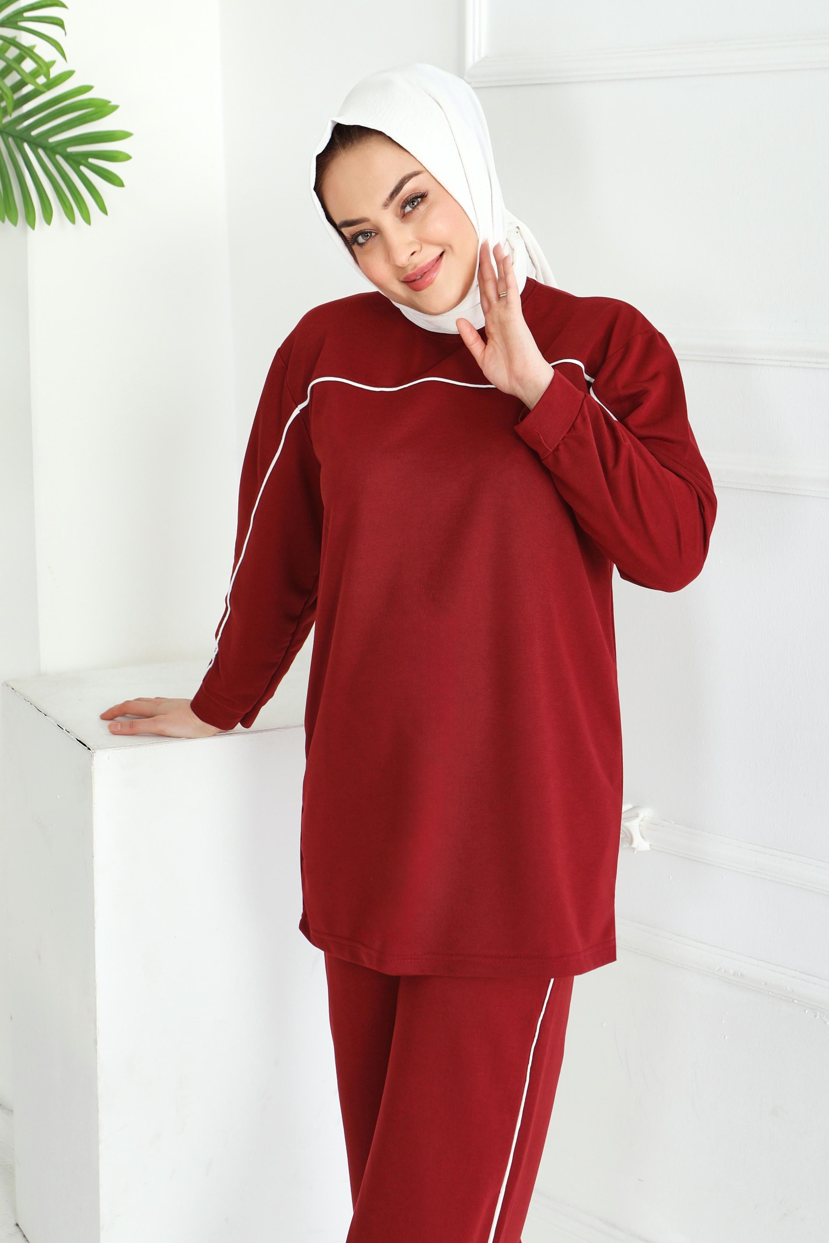 Biye Detaylı İkili Takım - 2058-BORDO - 3