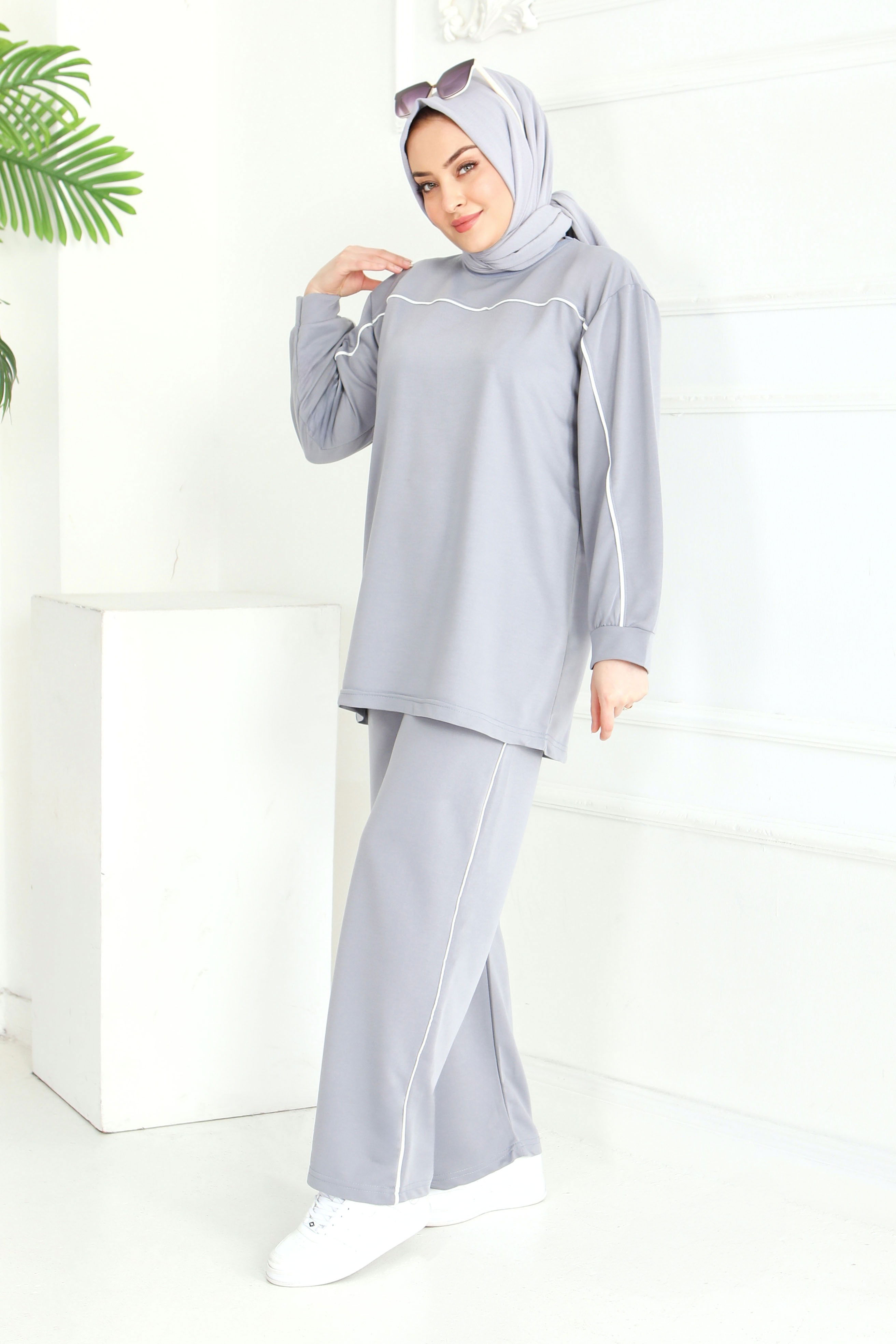 Biye Detaylı İkili Takım - 2058-GRI - 3