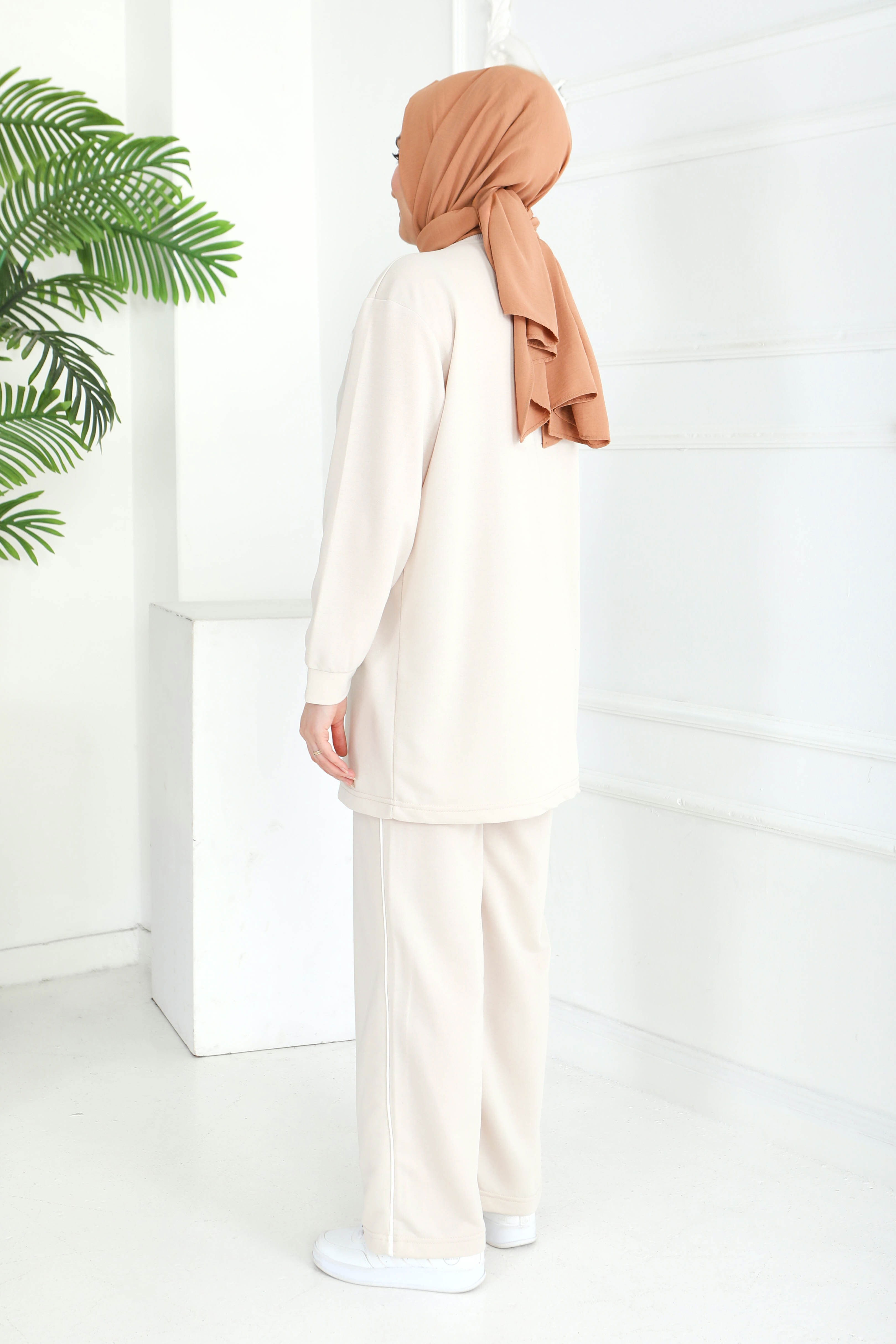 Biye Detaylı İkili Takım - 2058-KREM - 4