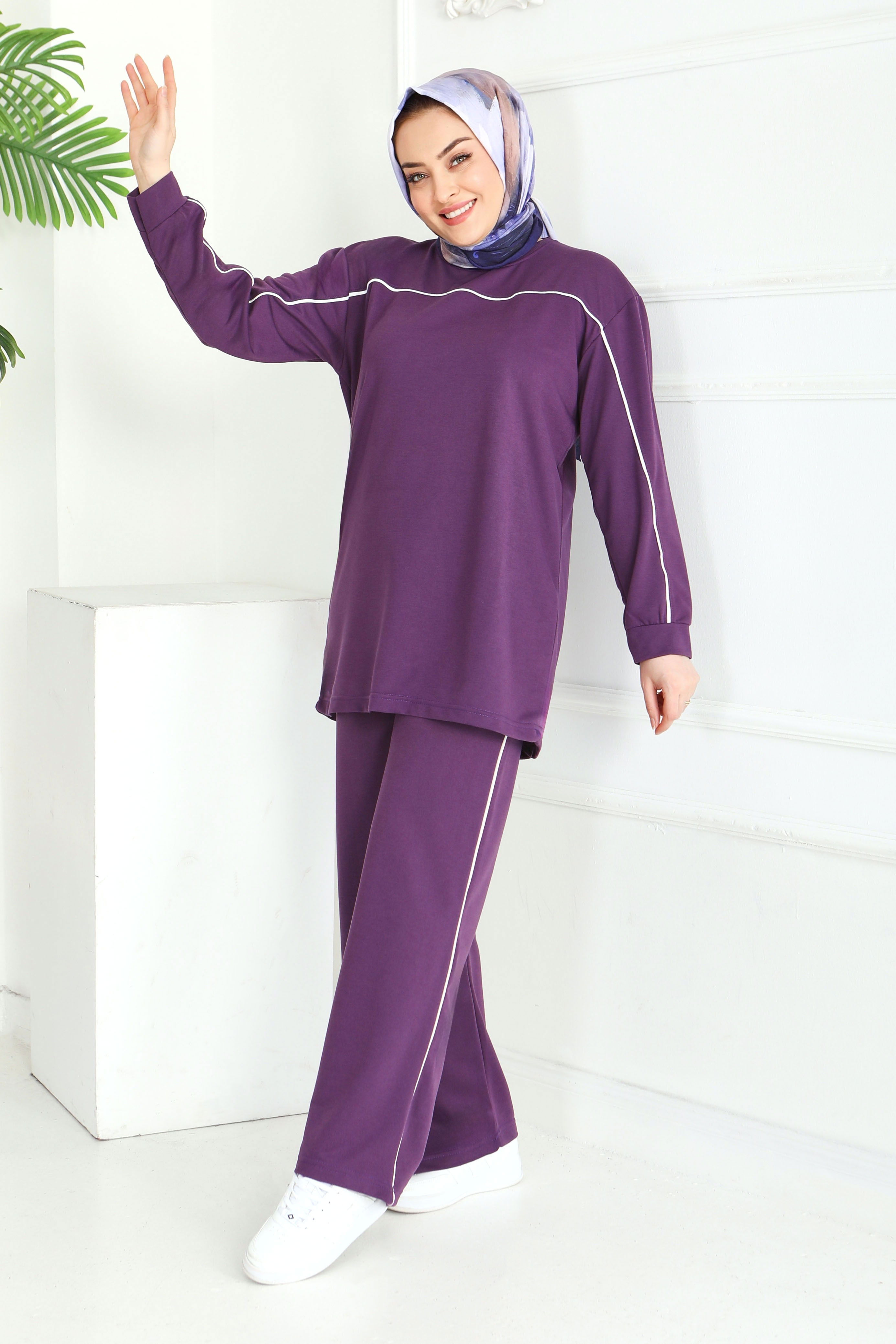 Biye Detaylı İkili Takım - 2058-MOR - 1