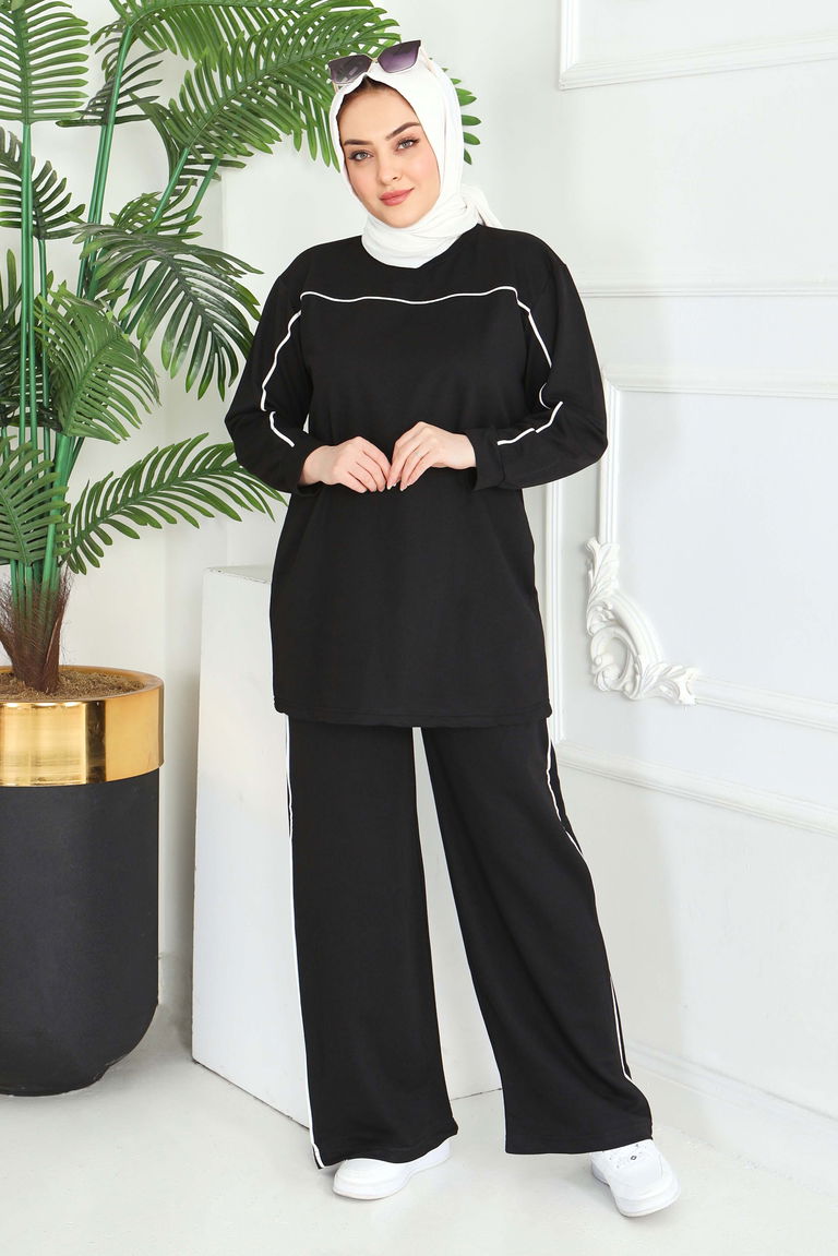 Biye Detaylı İkili Takım - 2058-SIYAH - TOFİSA