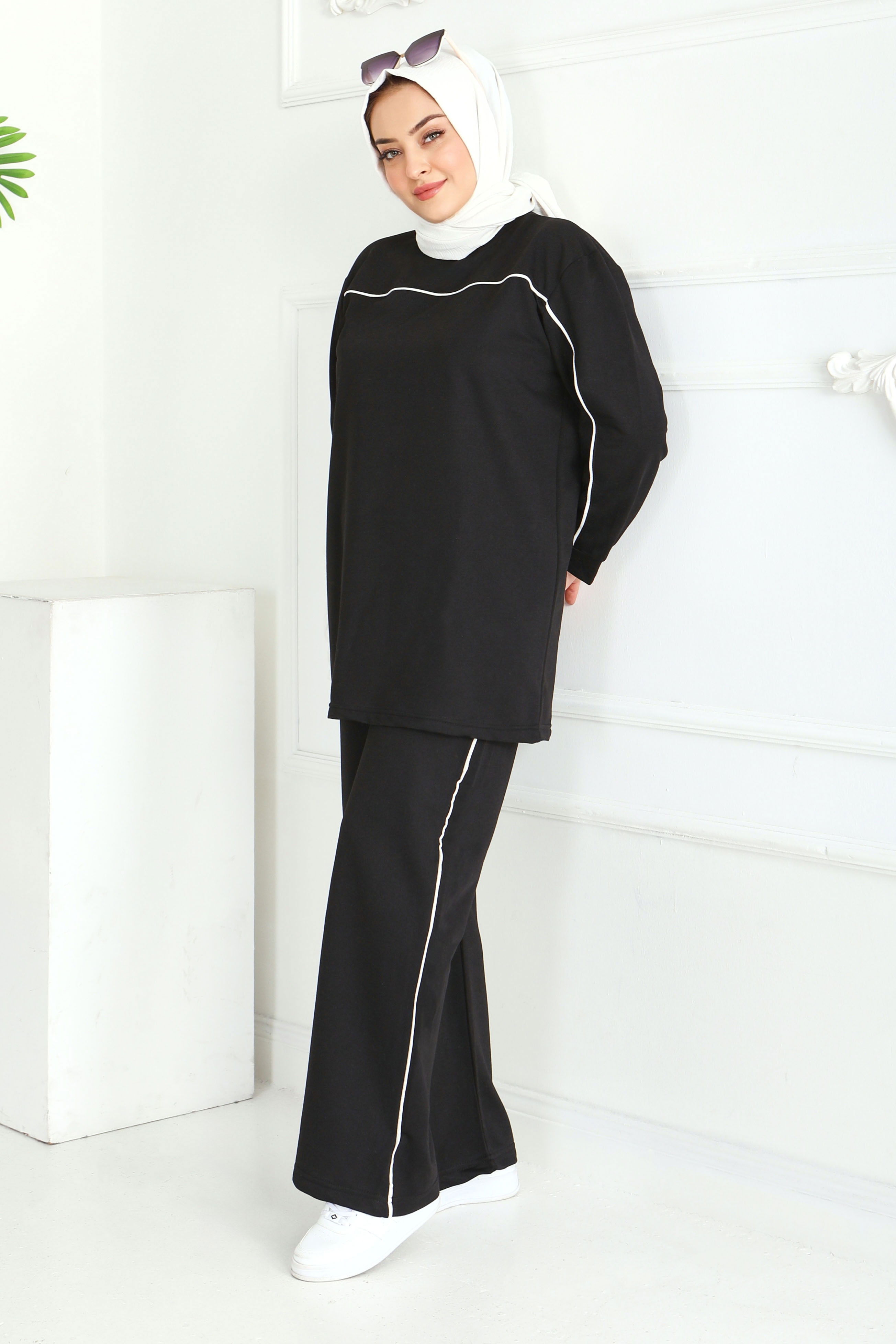 Biye Detaylı İkili Takım - 2058-SIYAH - 2