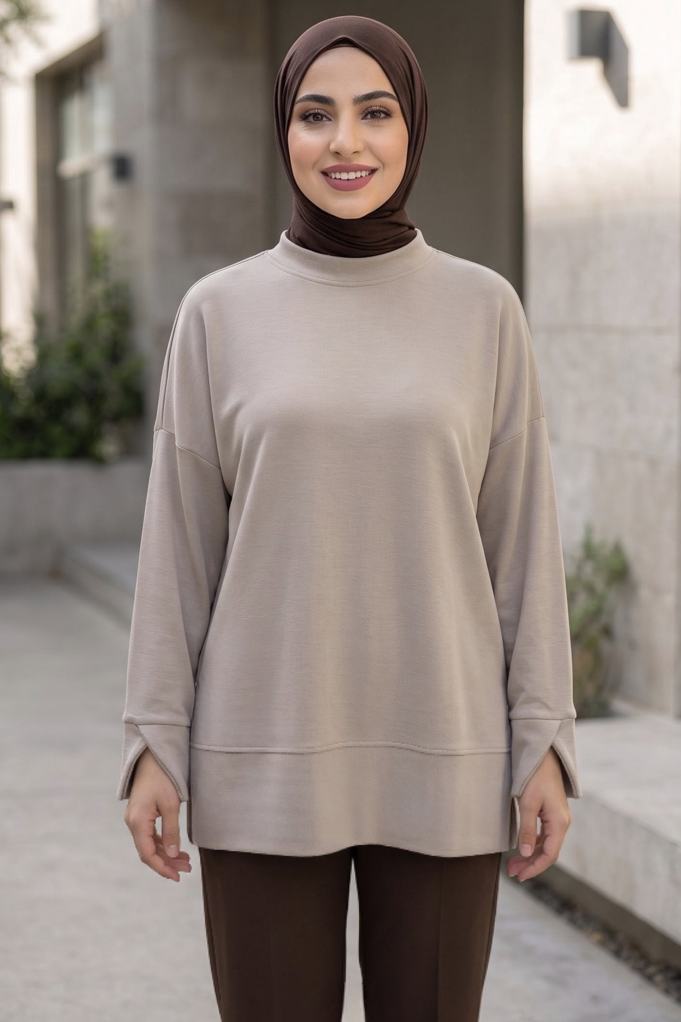 Biye Detaylı Oysh Modal Tunik Krem - 29288-KREM - 2