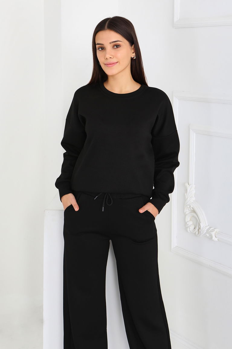 Bol Paça Modal İkili Takım - 27879-SIYAH - TOFİSA