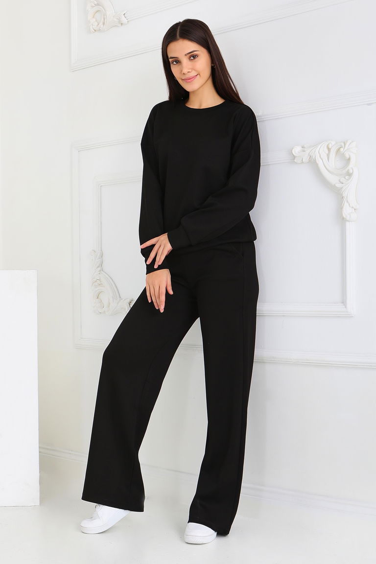 Bol Paça Modal İkili Takım - 27879-SIYAH - TOFİSA