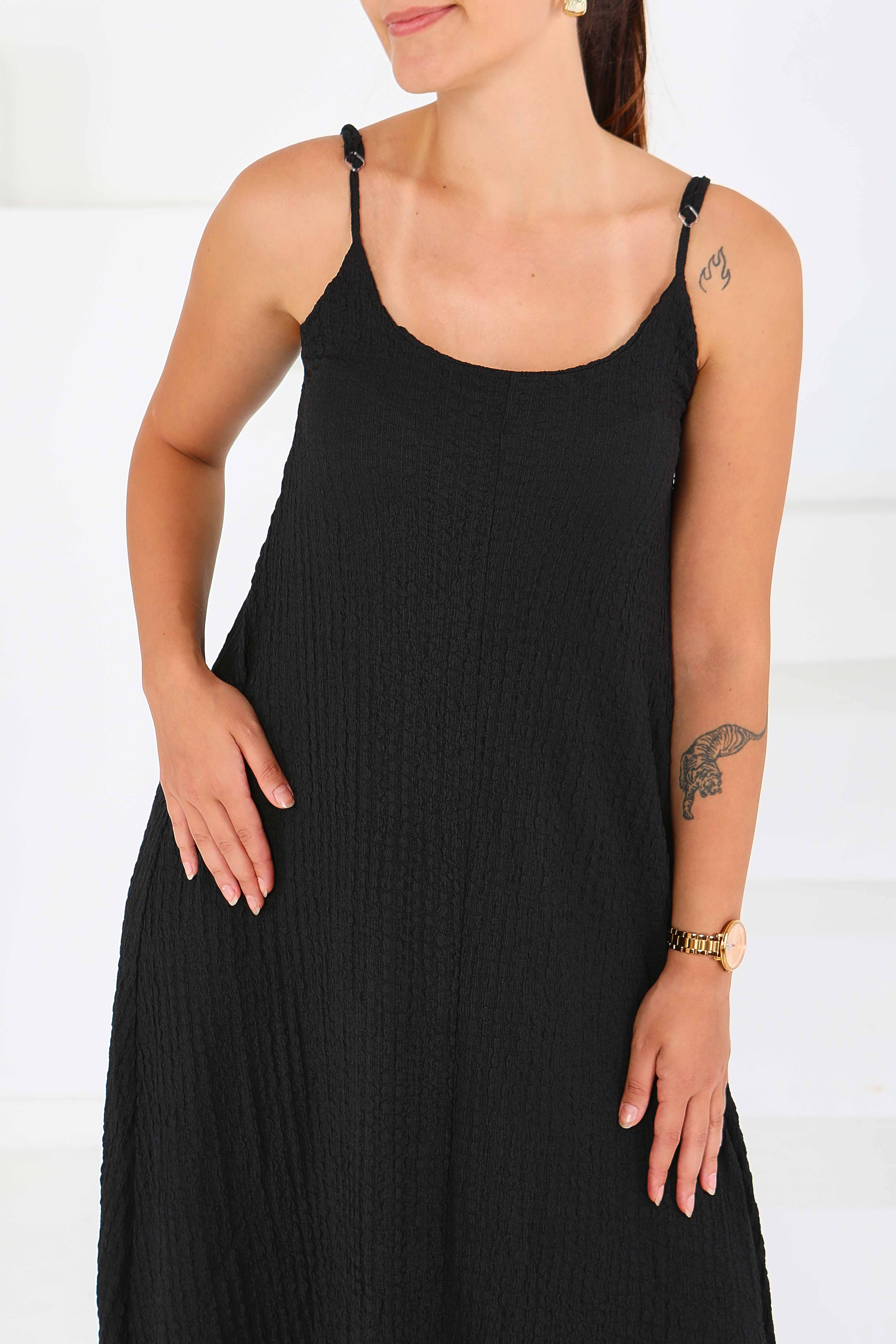 Buffle Askılı Salaş Elbise - 27556 - 3