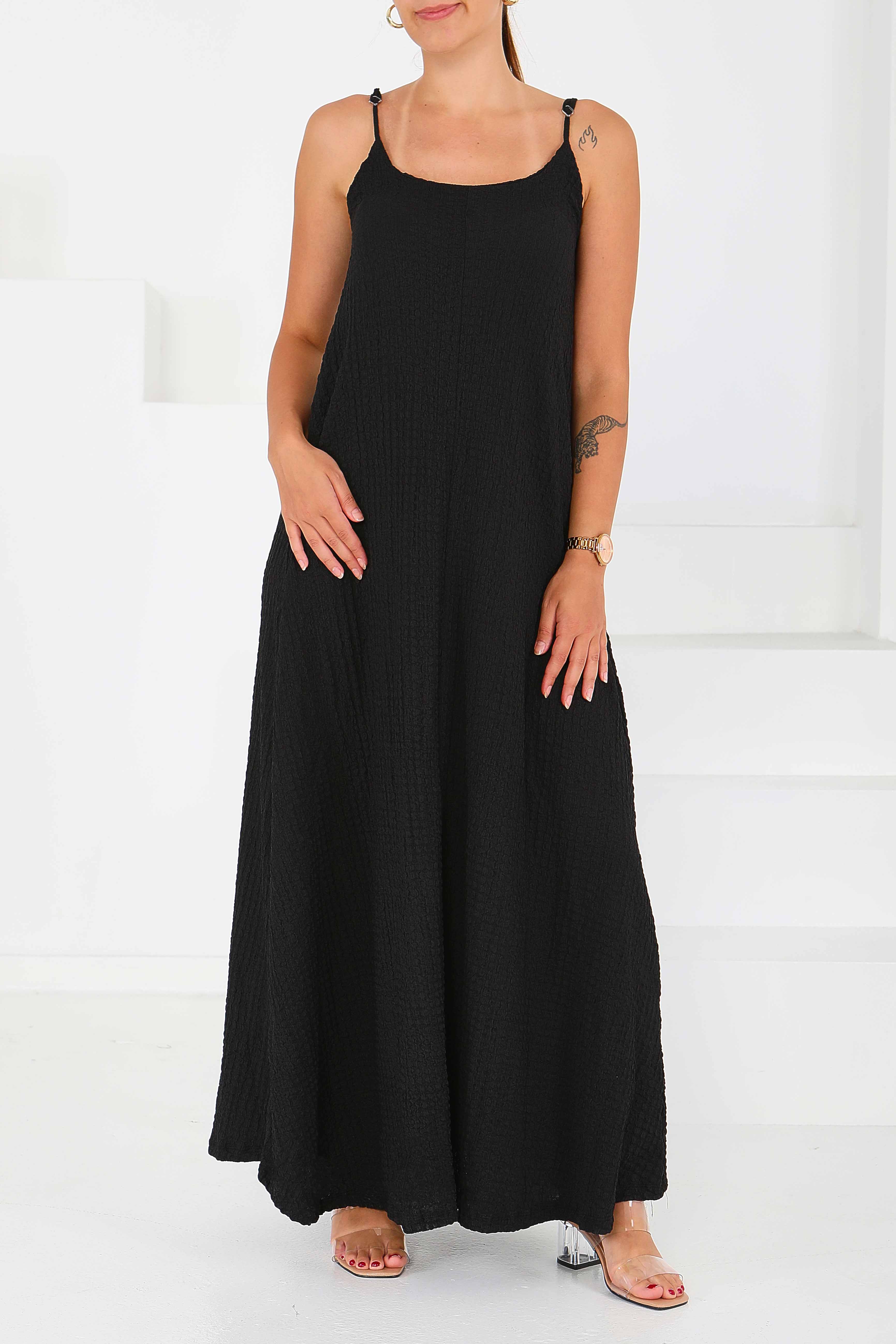 Buffle Askılı Salaş Elbise - 27556 - 4