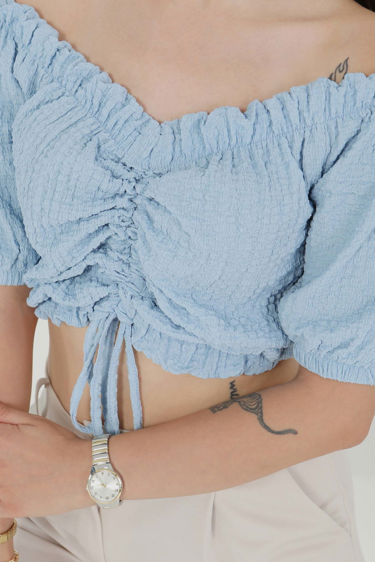 Buffle Büzgülü Crop - 27485 - TOFİSA