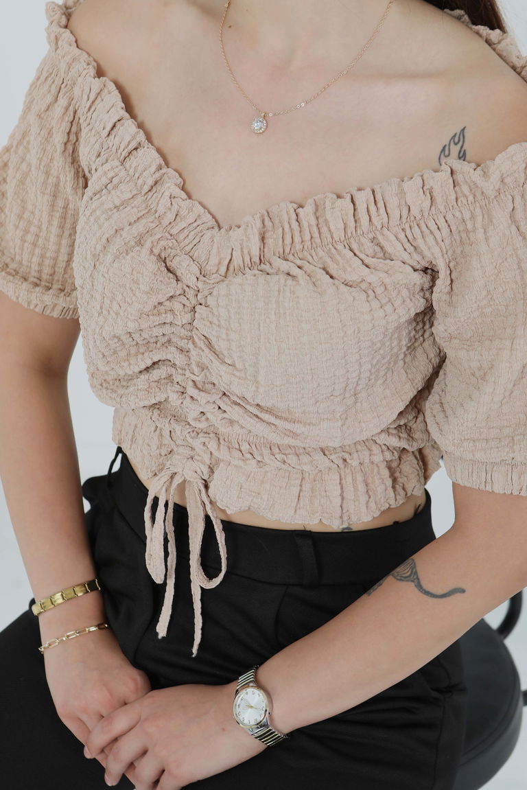Buffle Büzgülü Crop - 27485 - TOFİSA