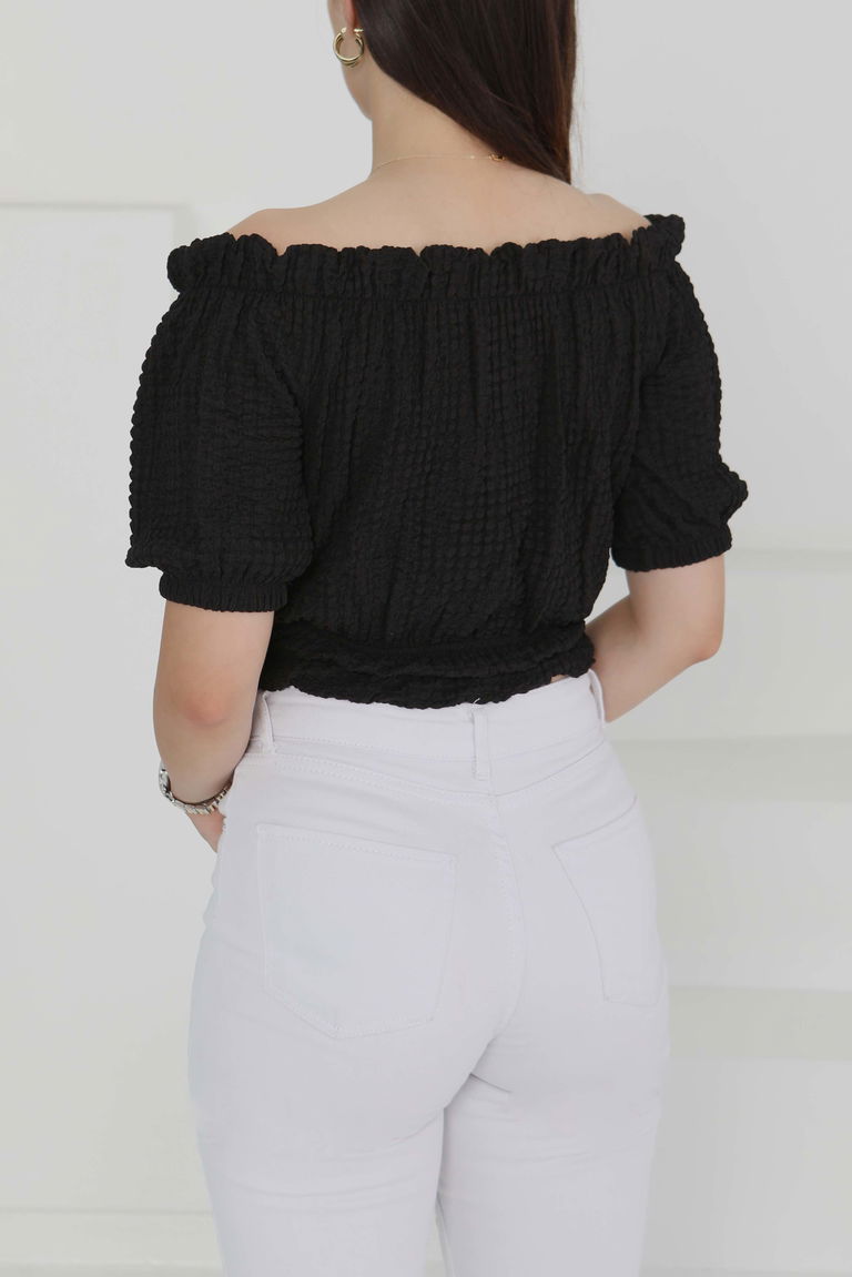 Buffle Büzgülü Crop - 27485 - TOFİSA