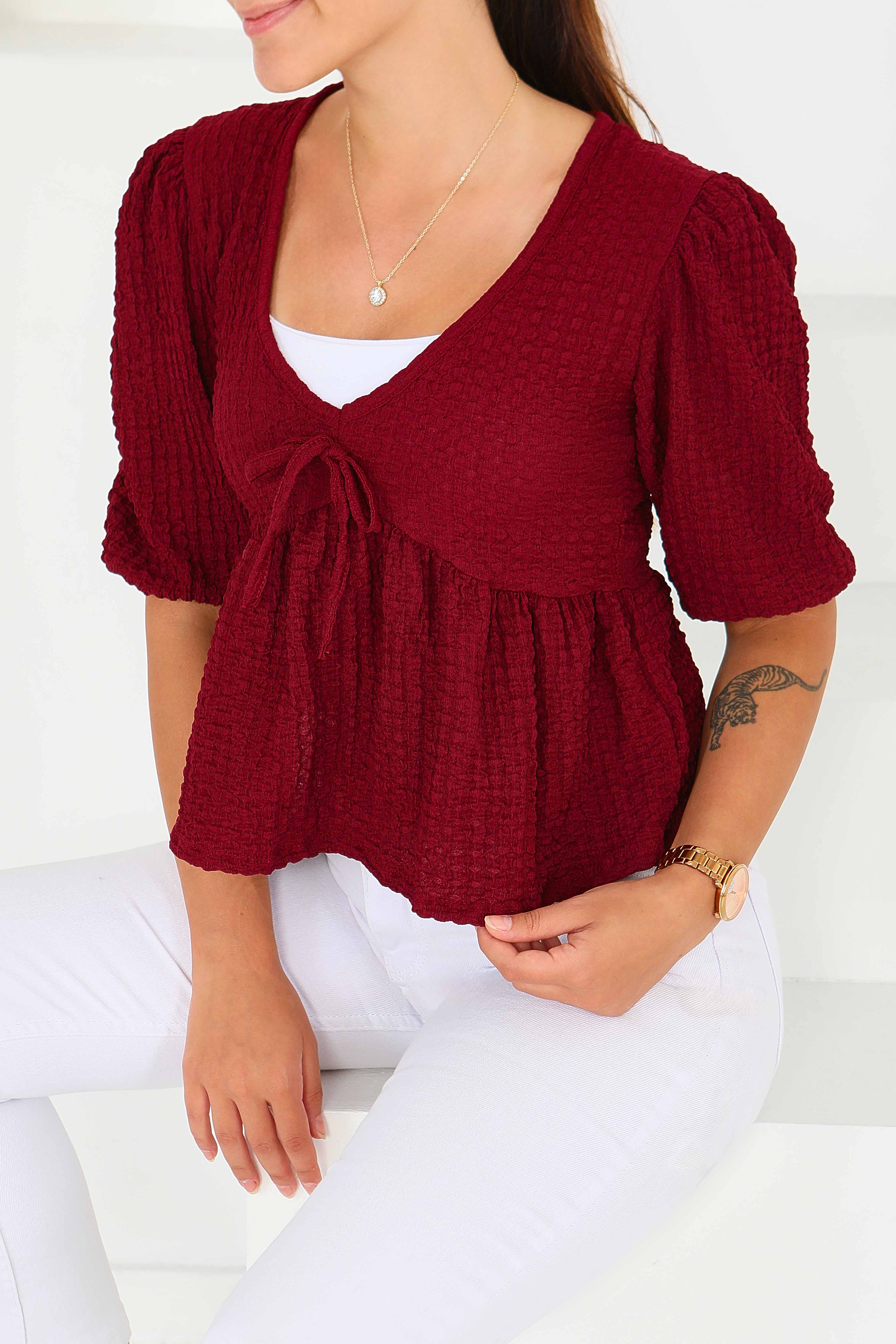 Buffle Kısa Kollu Bluz - 27538 - 1