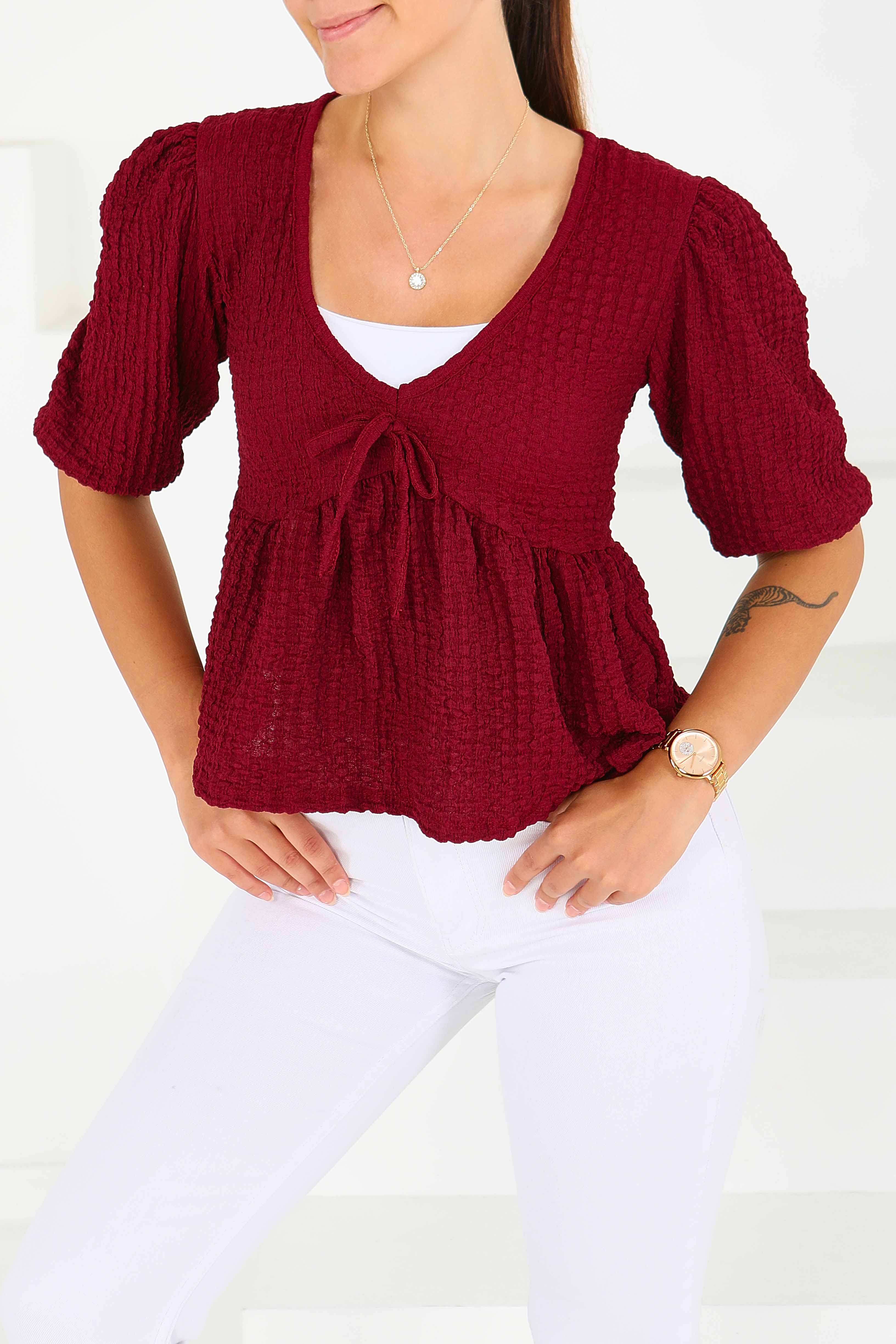 Buffle Kısa Kollu Bluz - 27538 - 2