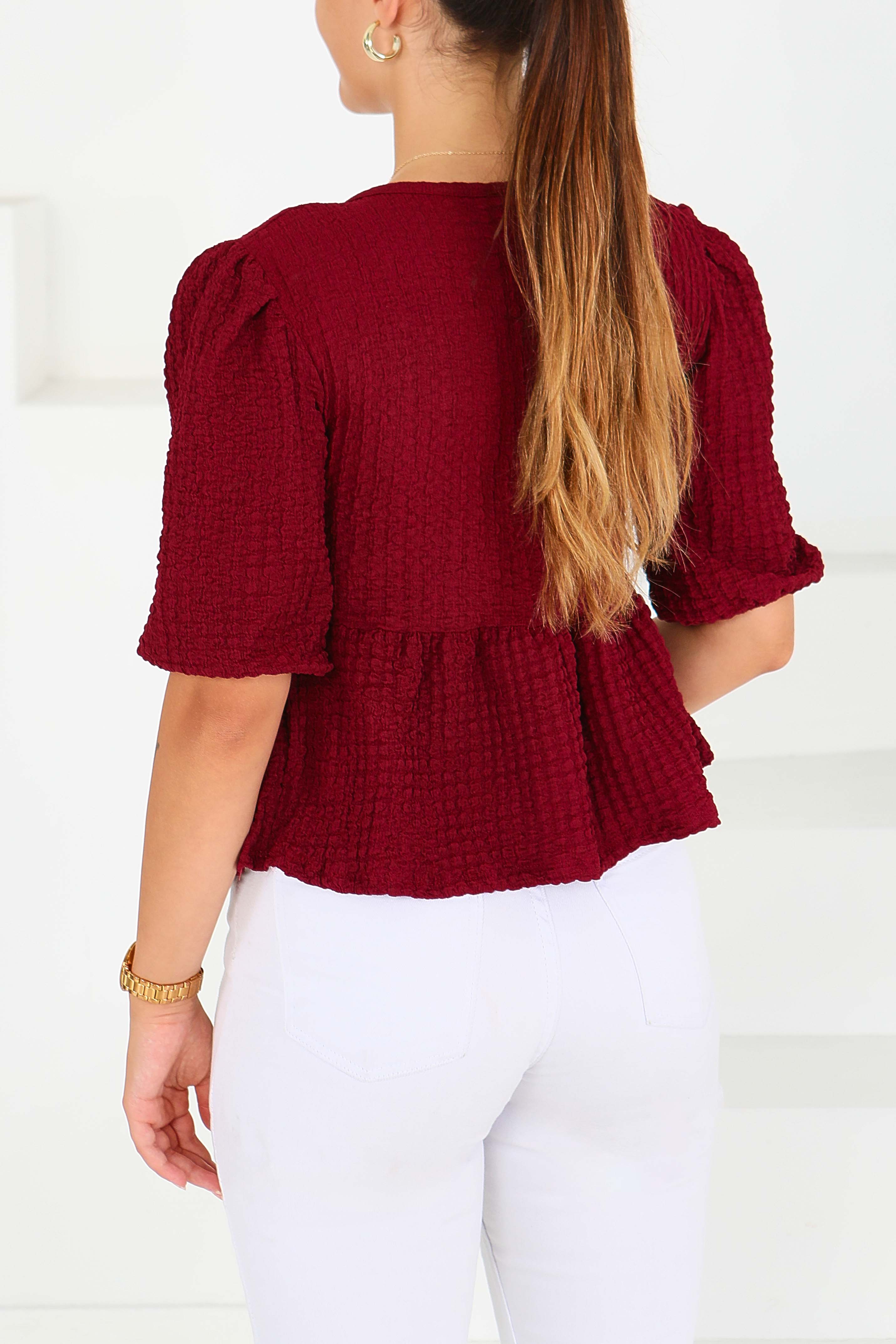 Buffle Kısa Kollu Bluz - 27538 - 4