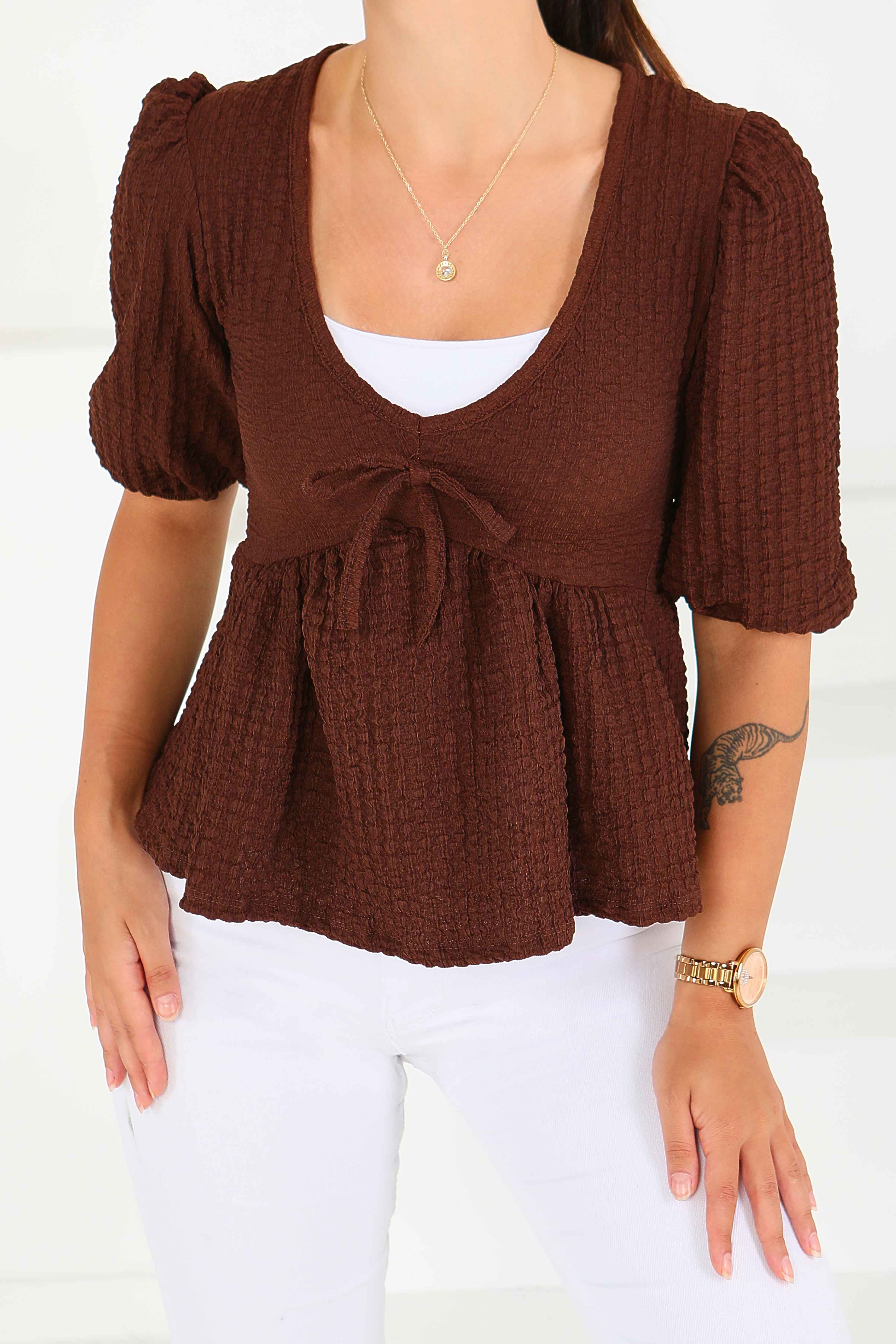 Buffle Kısa Kollu Bluz - 27538 - 4