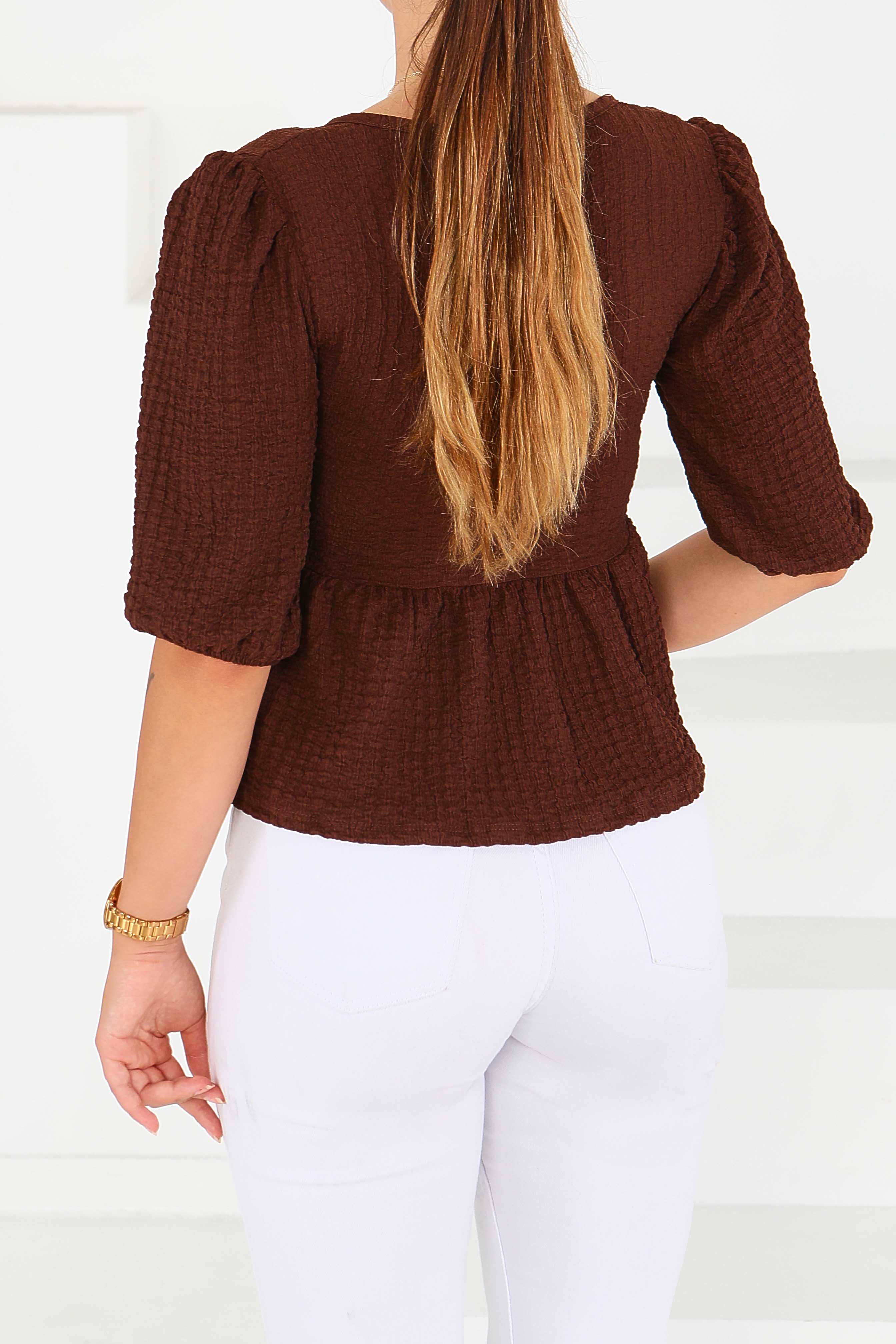 Buffle Kısa Kollu Bluz - 27538 - 5