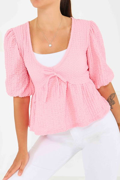 Buffle Kısa Kollu Bluz - 27538 
