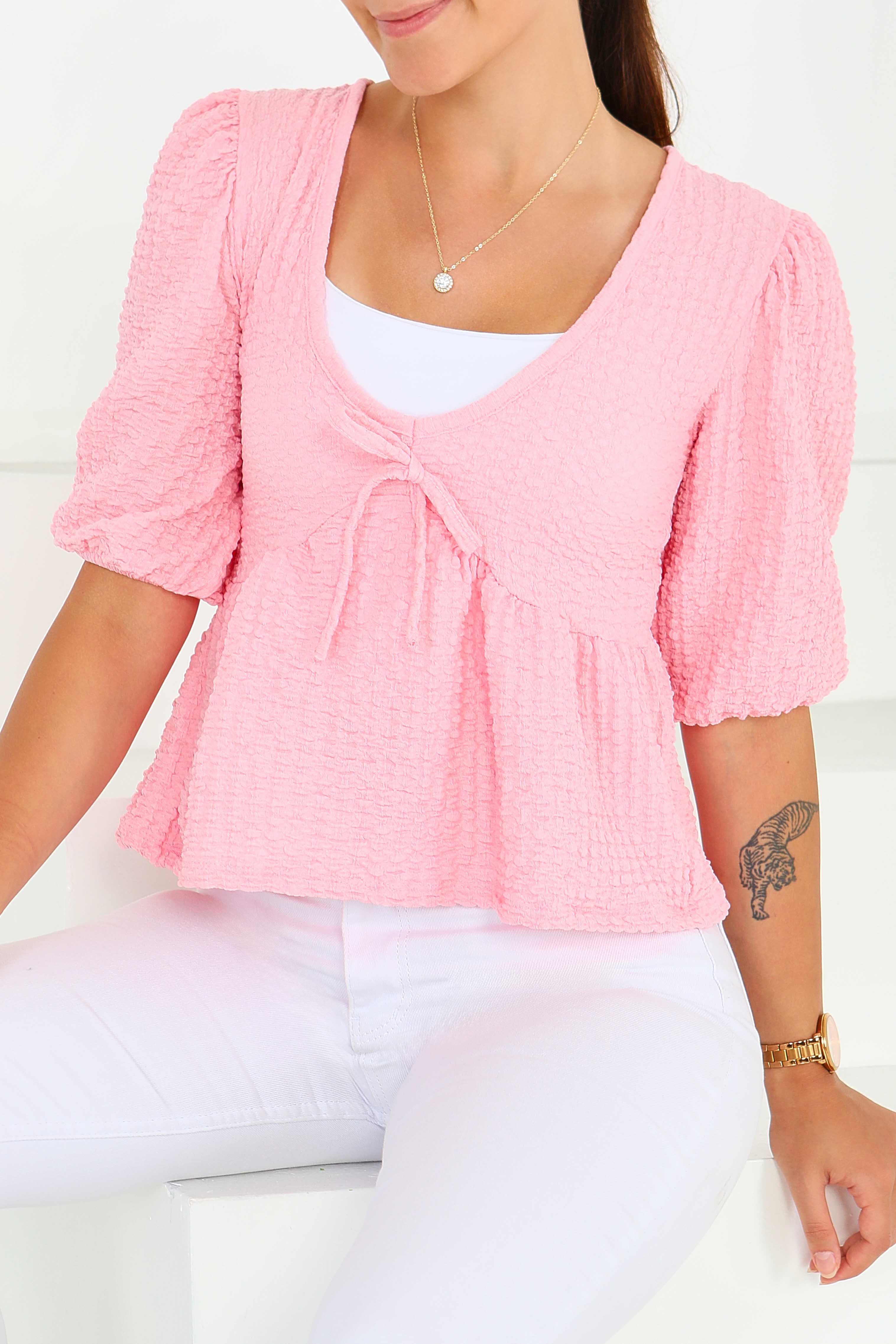 Buffle Kısa Kollu Bluz - 27538 - 2