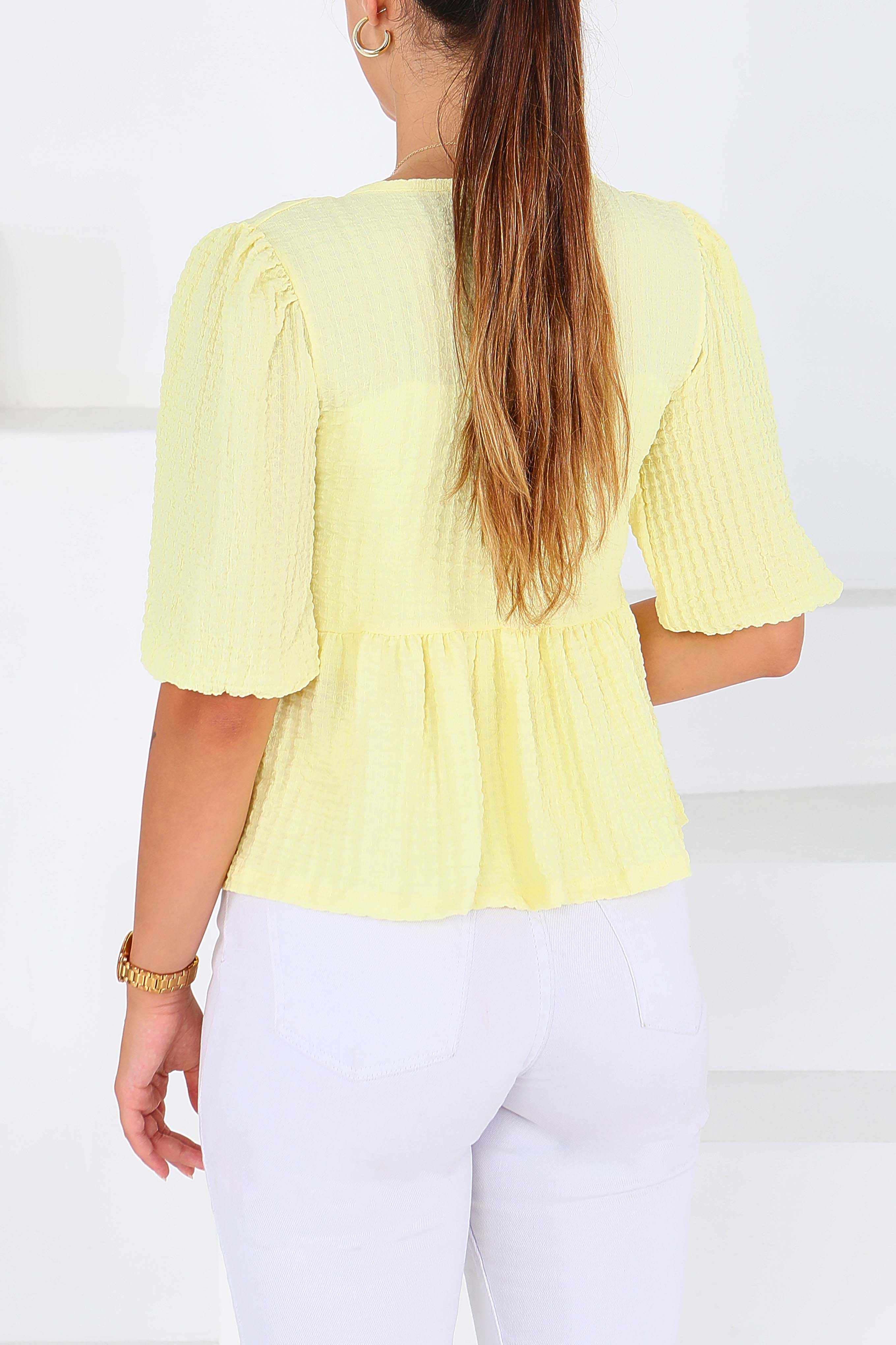 Buffle Kısa Kollu Bluz - 27538 - 4