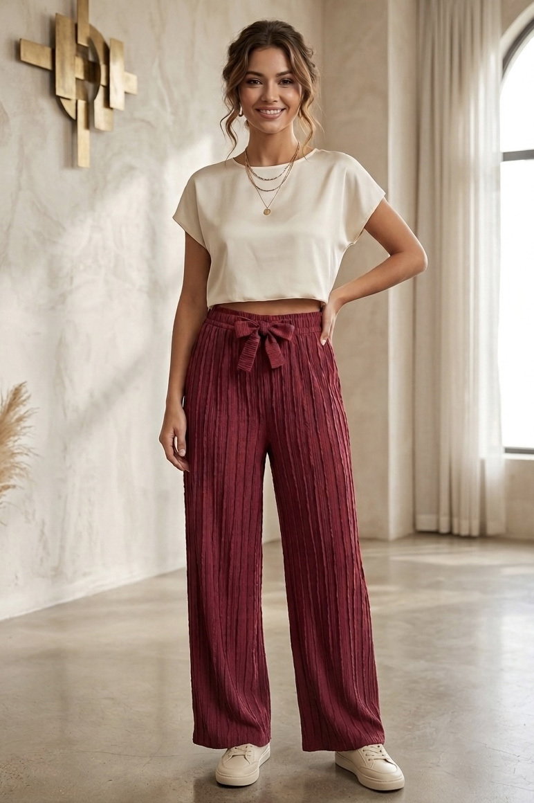 Bürümcük Pantolon - 2110-BORDO - 2