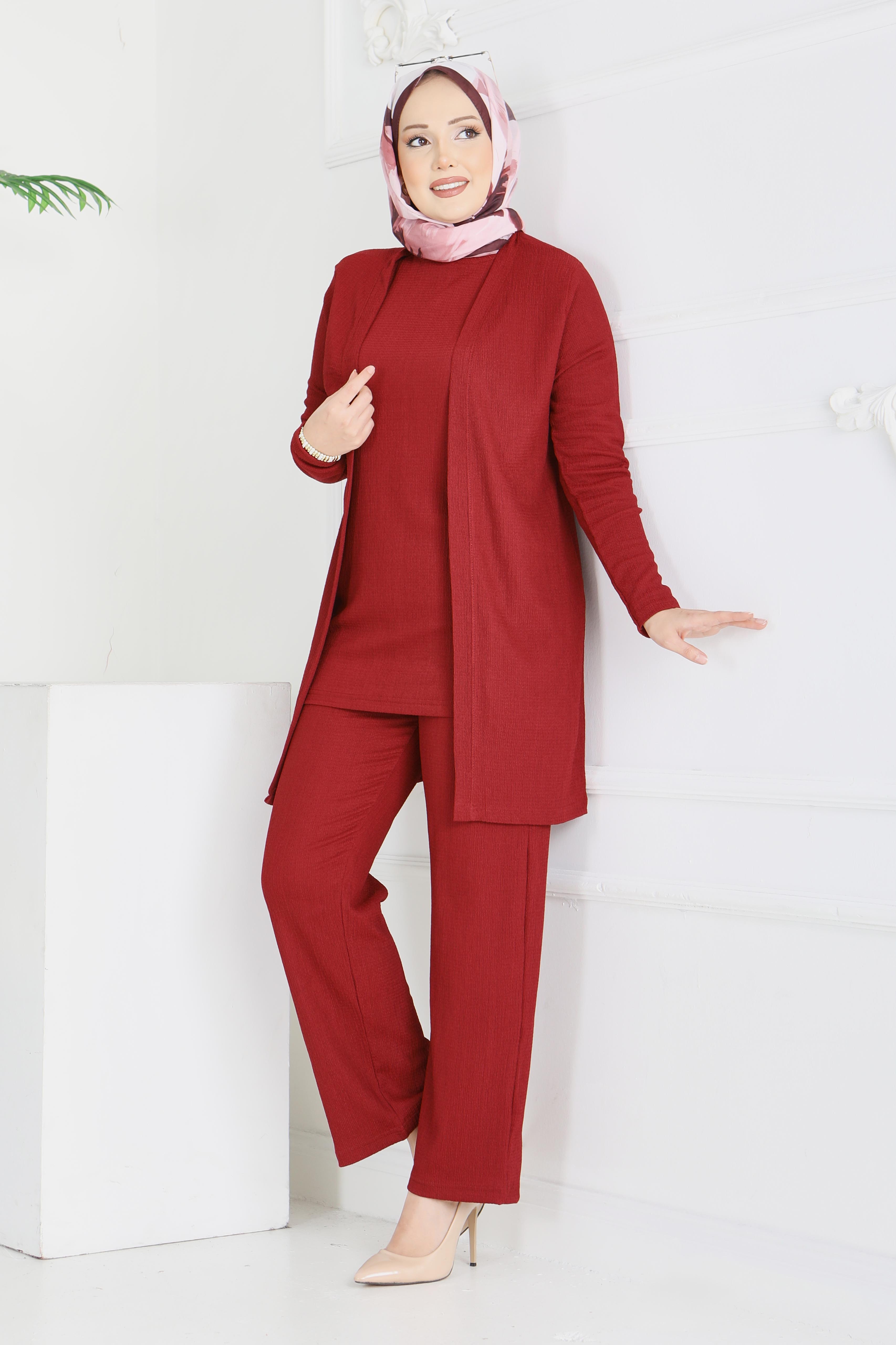 Bürümcük Üçlü Takım - 2070-BORDO - 1