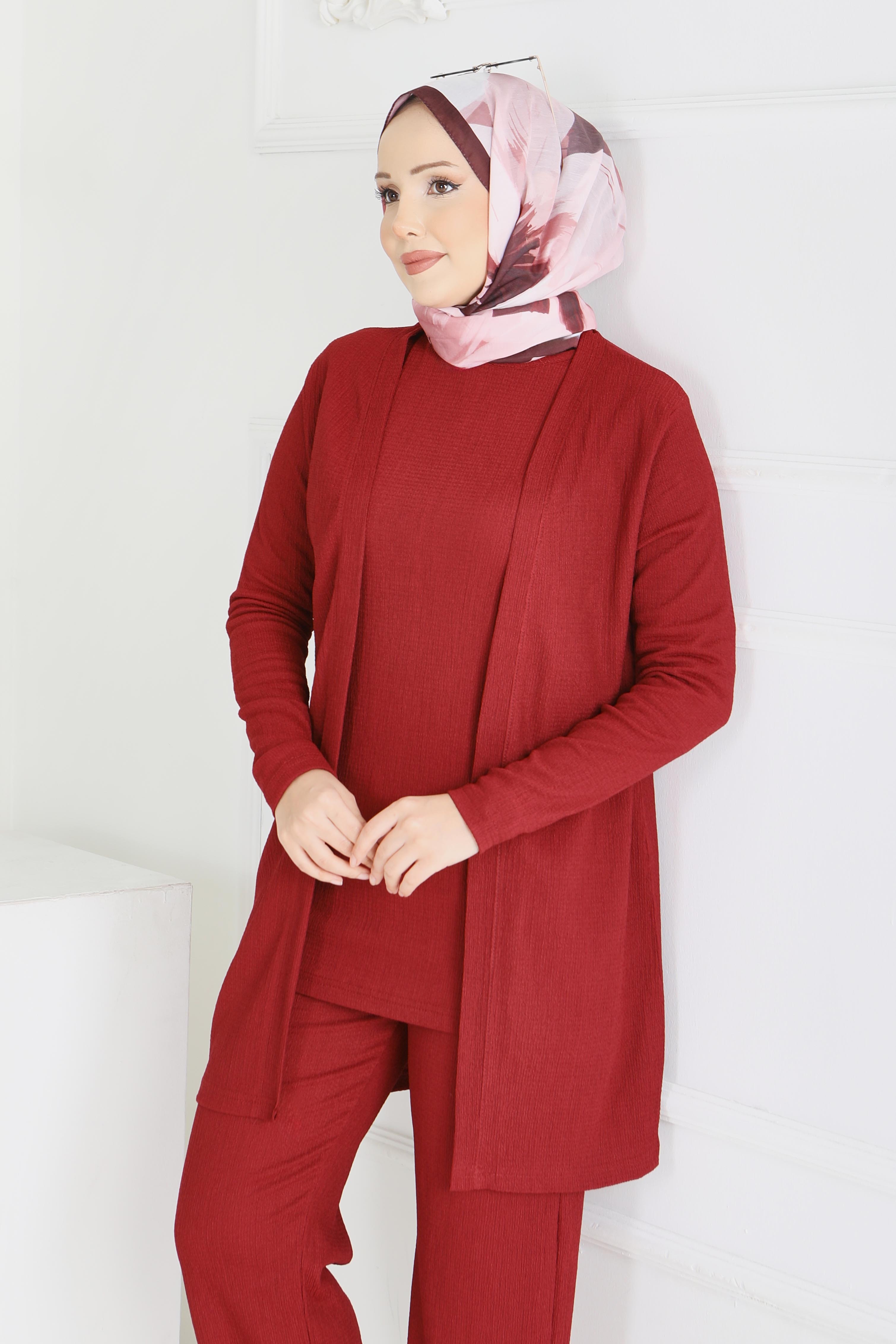 Bürümcük Üçlü Takım - 2070-BORDO - 2