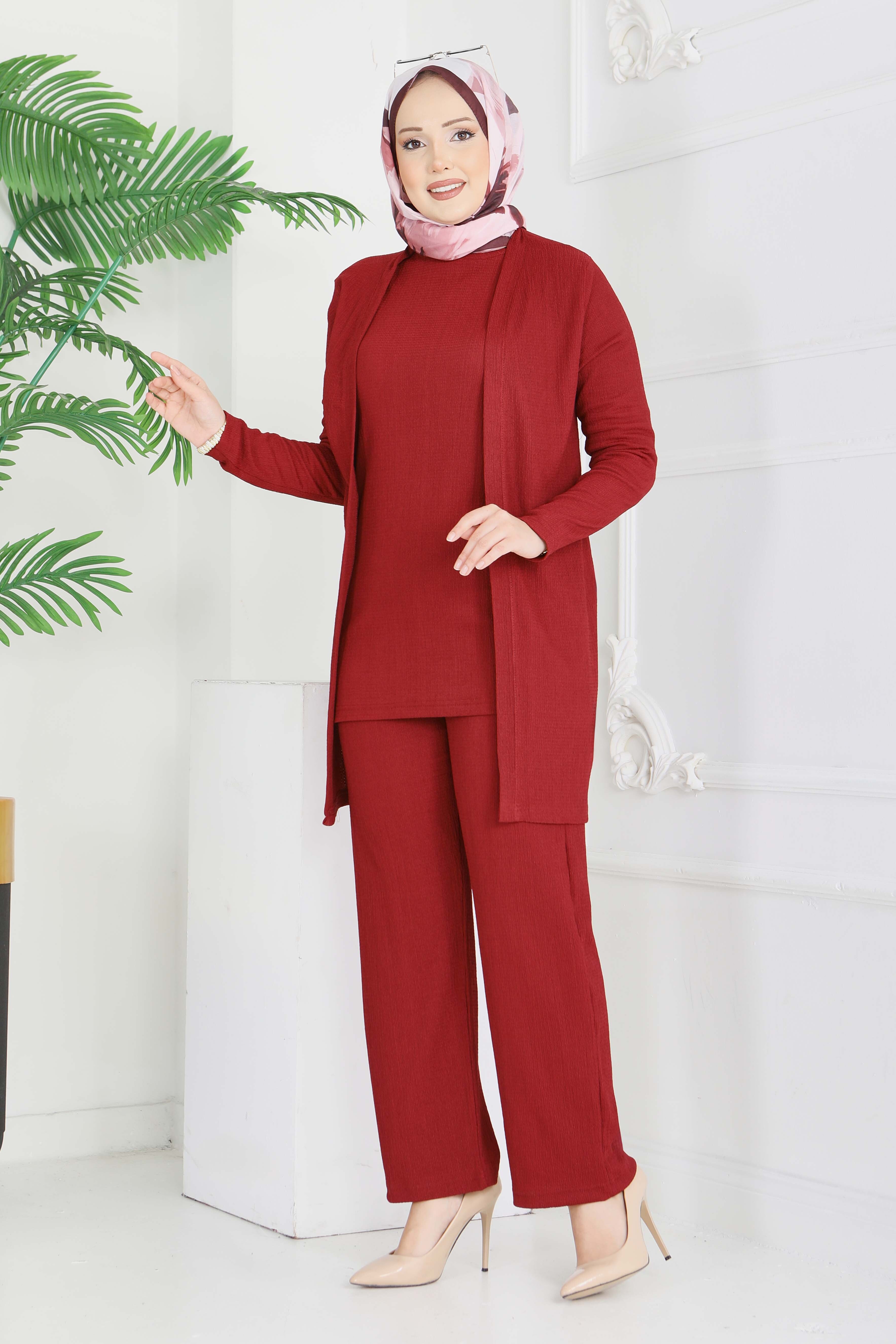 Bürümcük Üçlü Takım - 2070-BORDO - 3